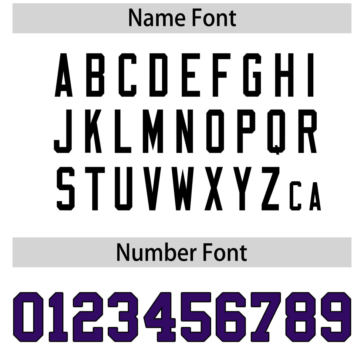 Custom coach jacket name and number font options - Style 1 | KXKSHOP