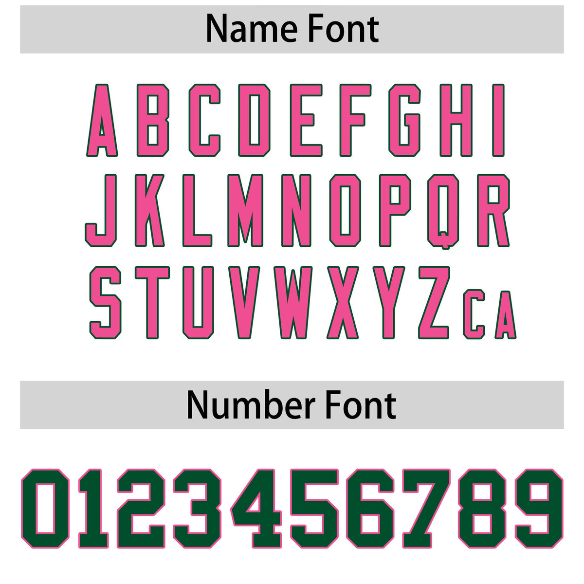Custom coach jacket name and number font options - Style 1 | KXKSHOP