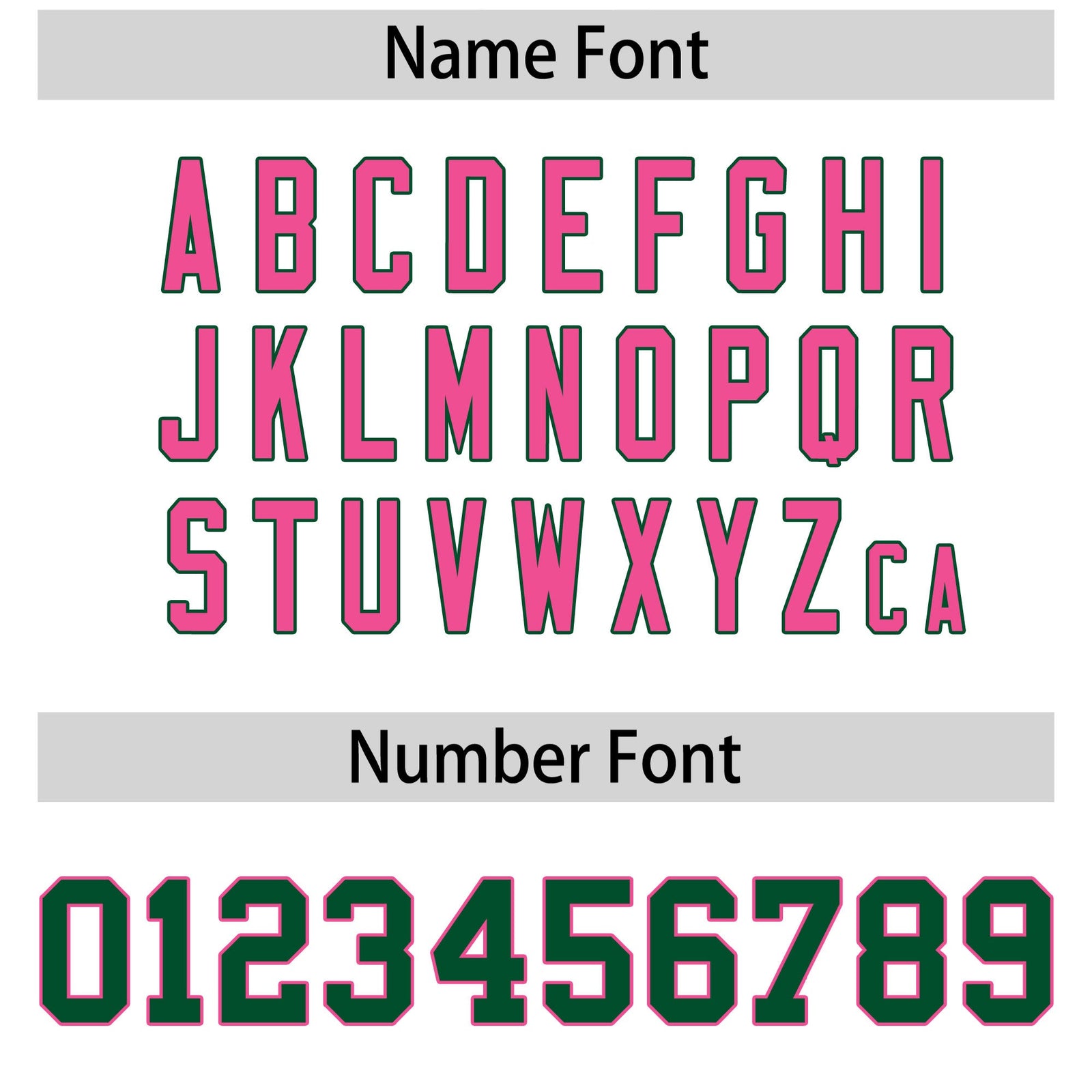 Custom coach jacket name and number font options - Style 1 | KXKSHOP
