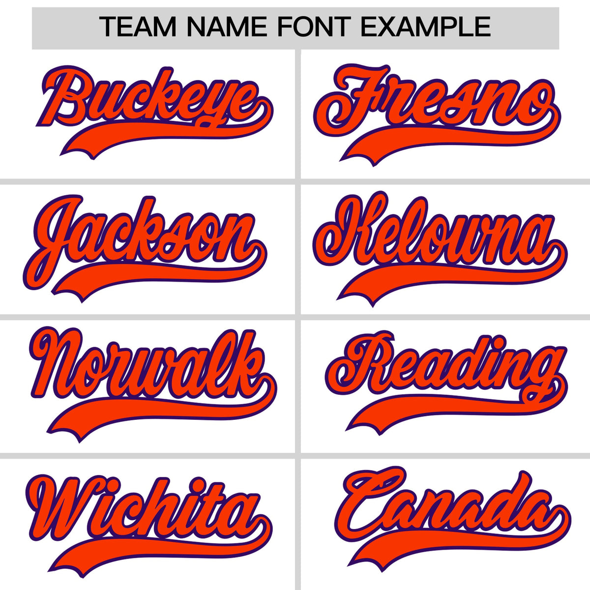 Personalised coach jacket team name lettering and font examples - Style 1 | KXKSHOP