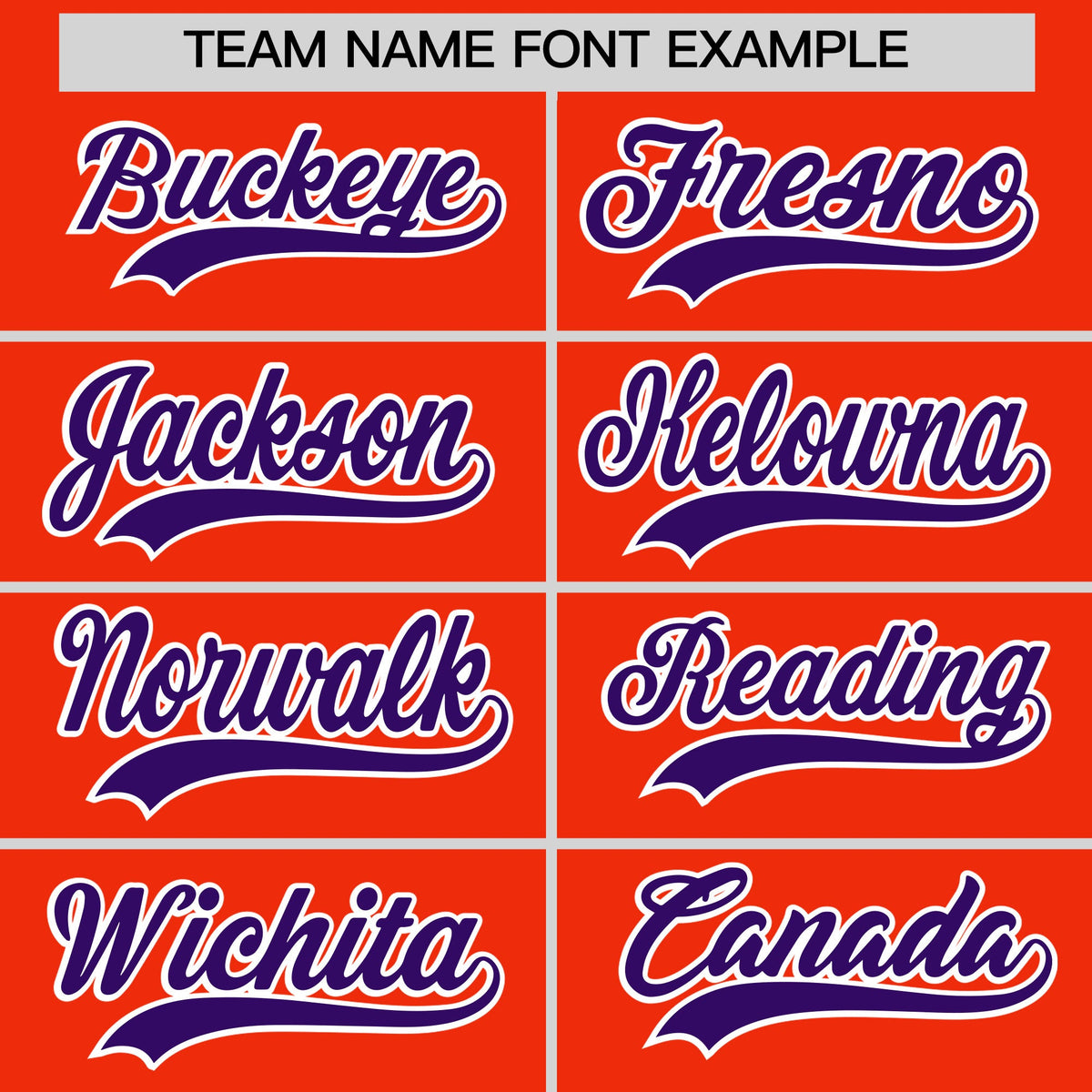 Personalised coach jacket team name lettering and font examples - Style 1 | KXKSHOP