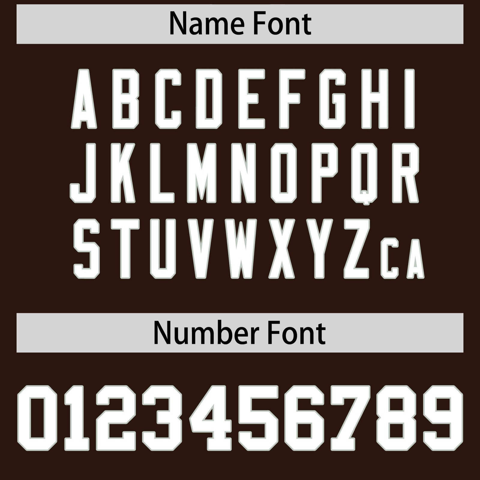 Custom coach jacket name and number font options - Style 1 | KXKSHOP