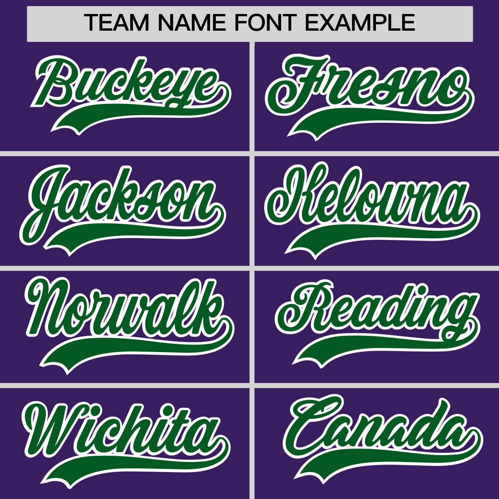 Personalised coach jacket team name lettering and font examples - Style 1 | KXKSHOP