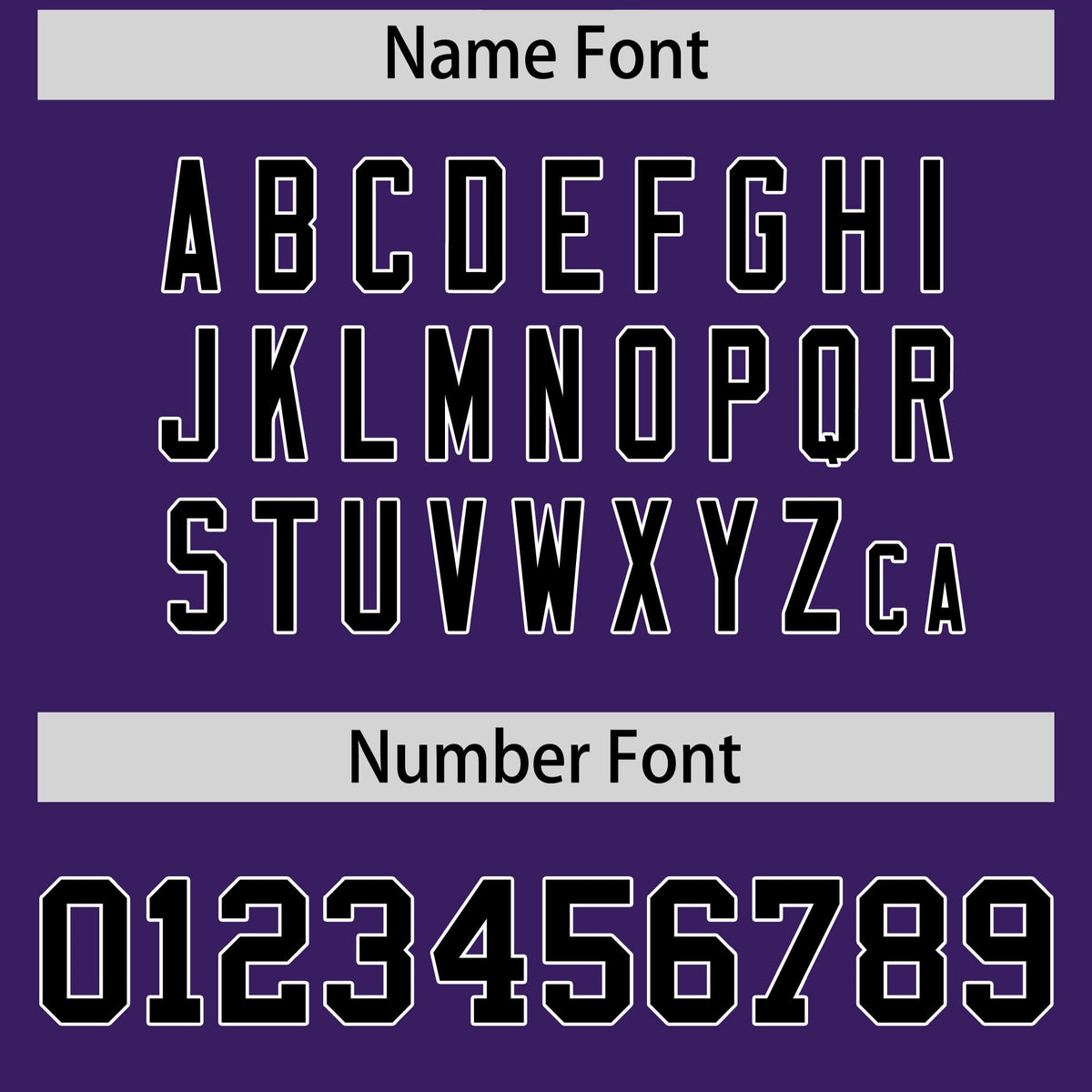 Custom coach jacket name and number font options - Style 1 | KXKSHOP
