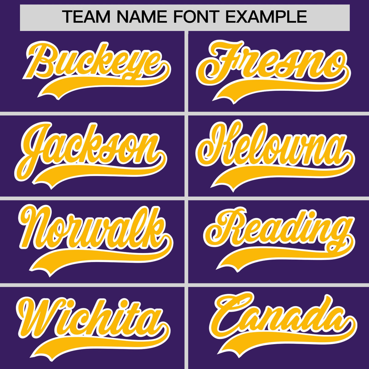 Personalised coach jacket team name lettering and font examples - Style 1 | KXKSHOP