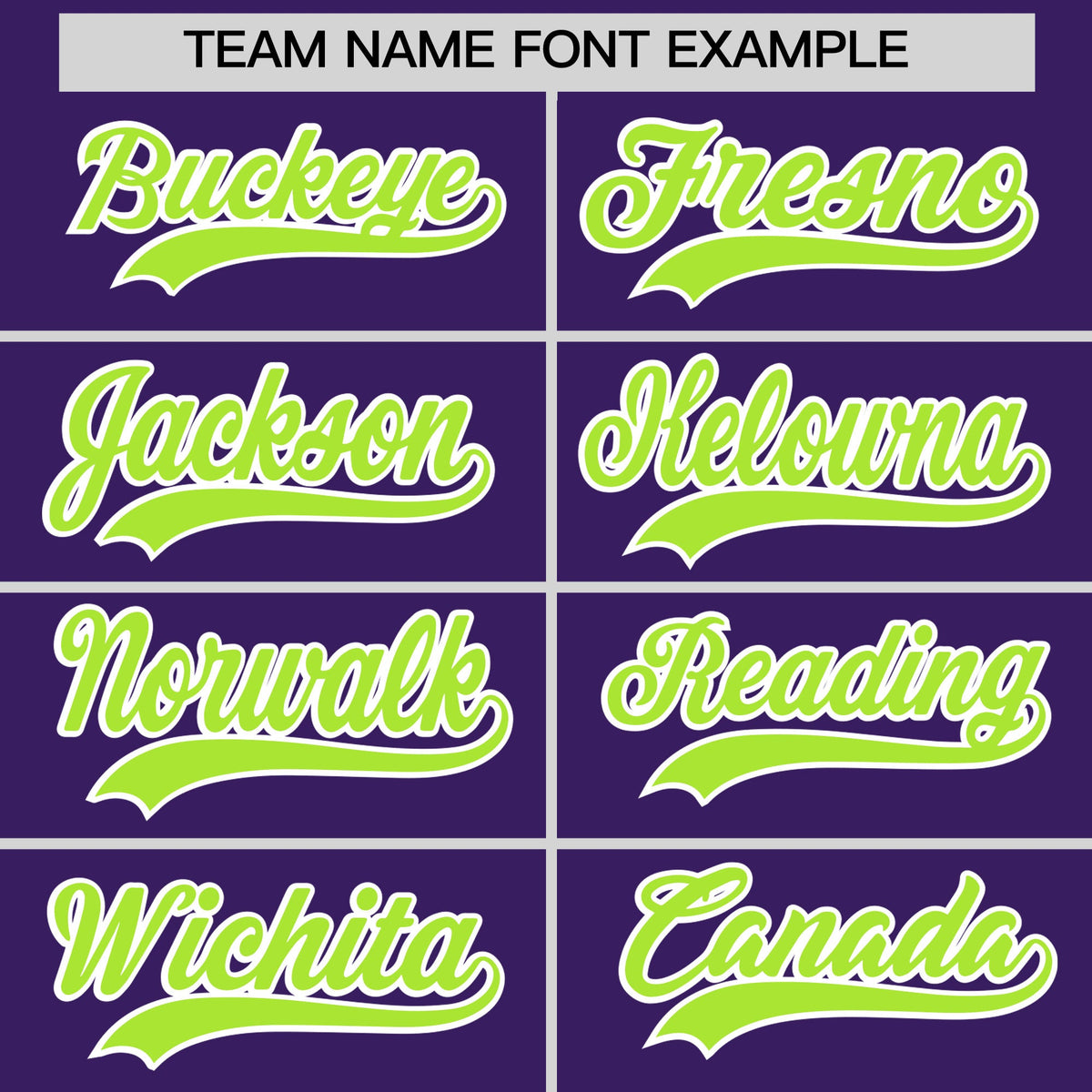 Personalised coach jacket team name lettering and font examples - Style 1 | KXKSHOP