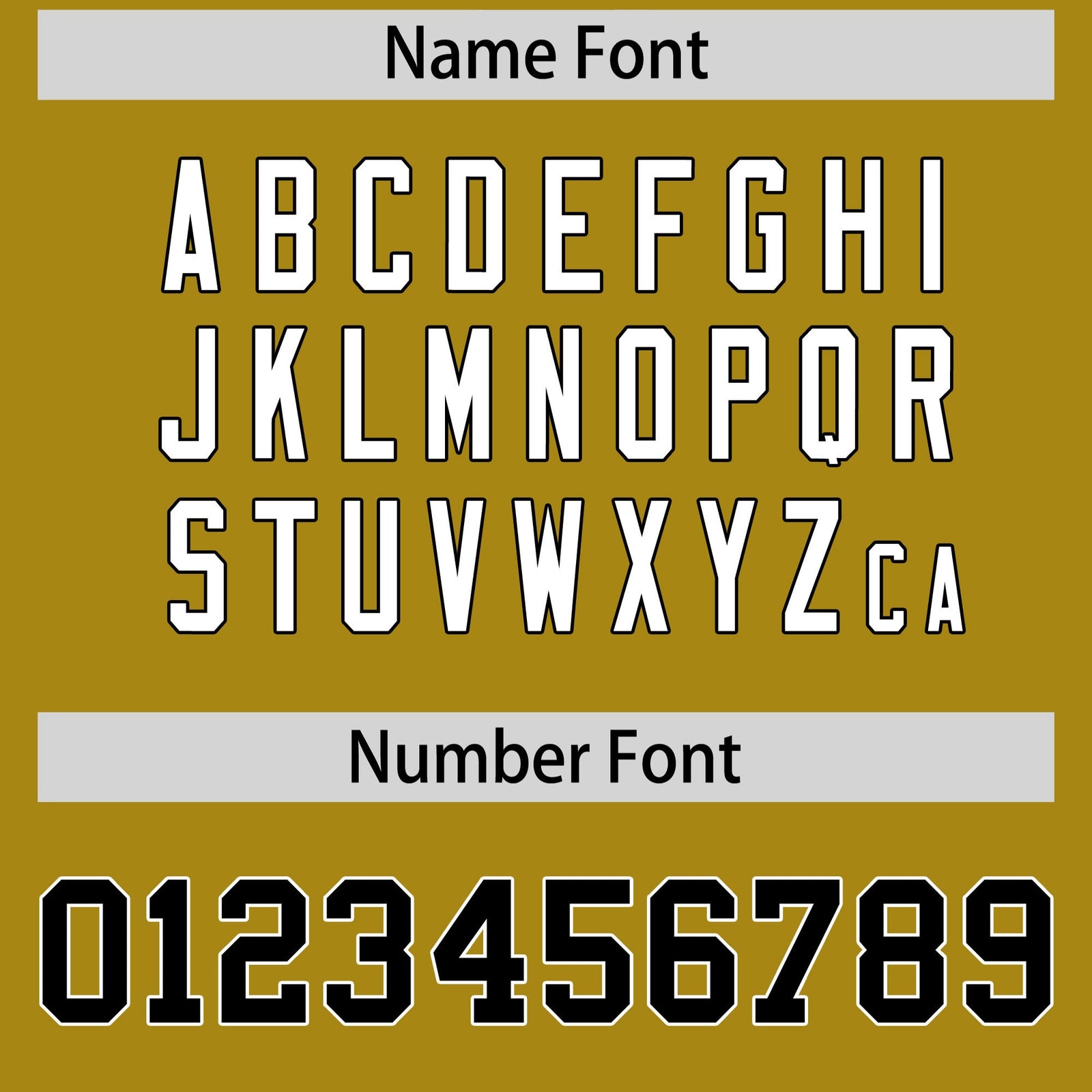 Custom coach jacket name and number font options - Style 1 | KXKSHOP