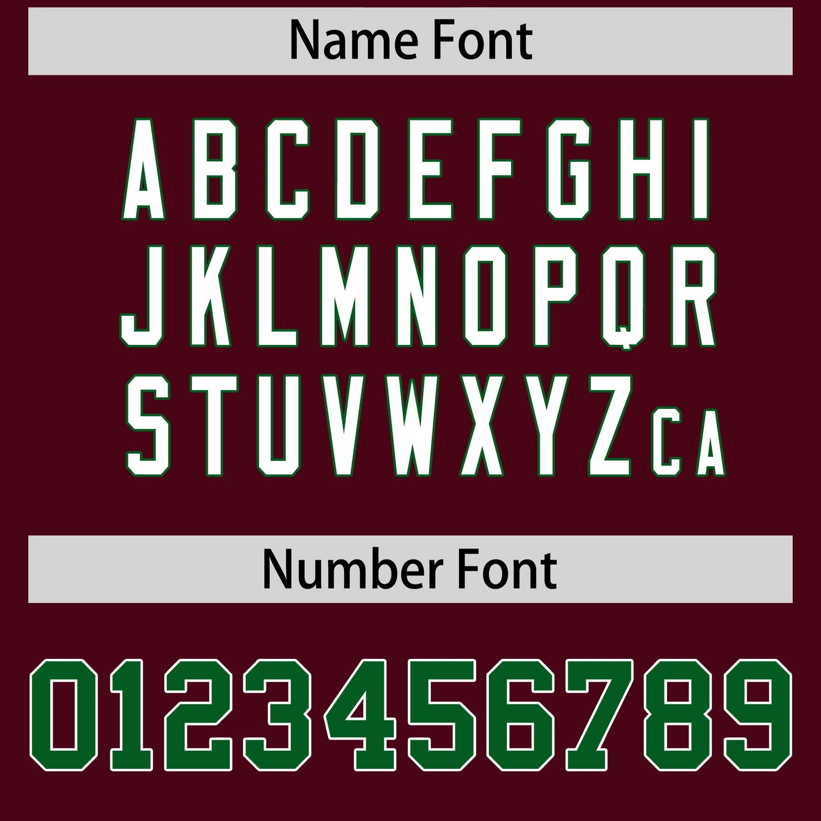 Custom coach jacket name and number font options - Style 4 | KXKSHOP