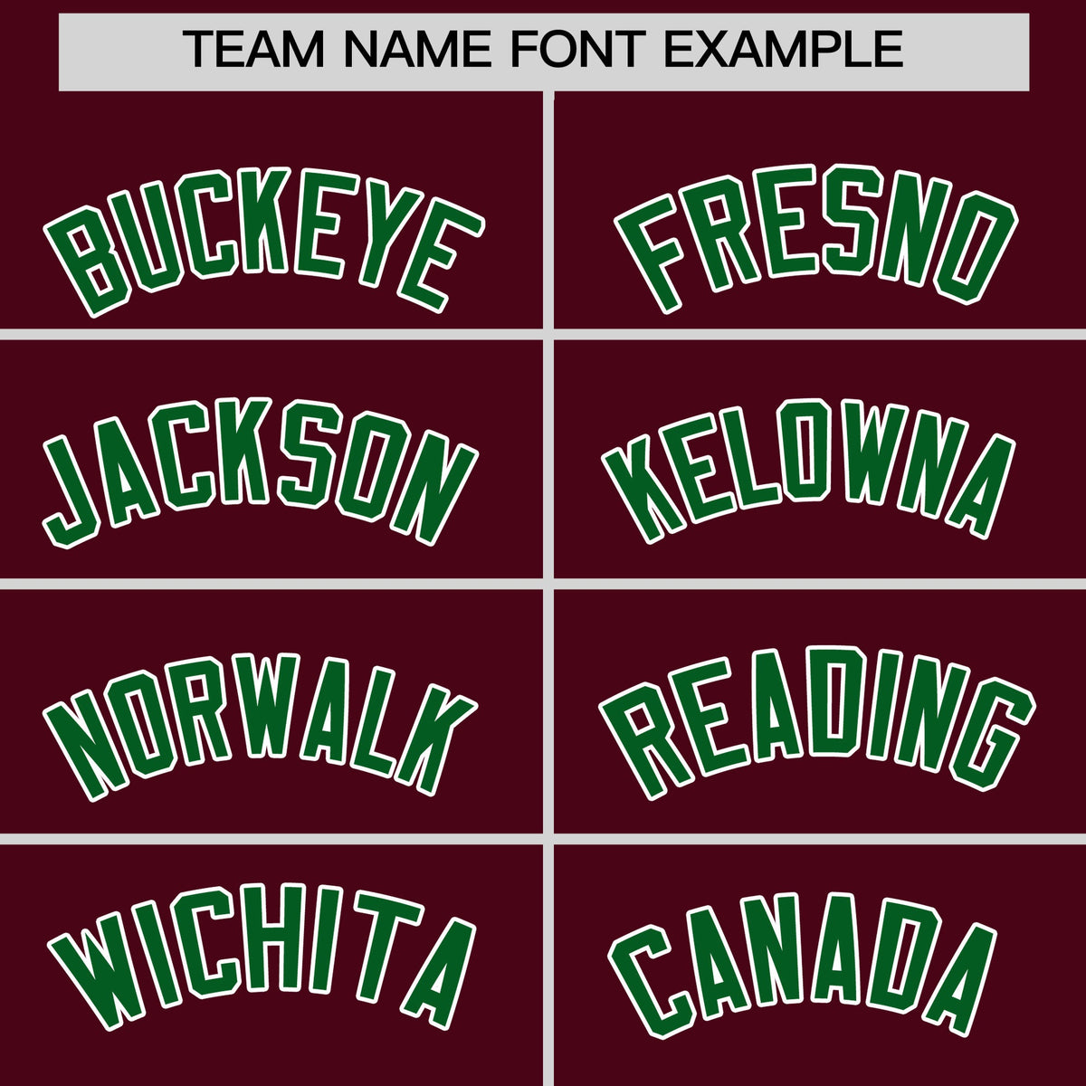 Personalised coach jacket team name lettering and font examples - Style 4 | KXKSHOP