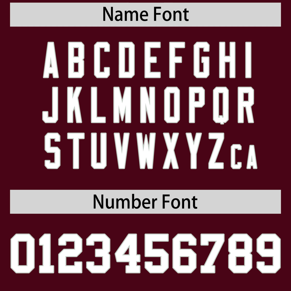 Custom coach jacket name and number font options - Style 4 | KXKSHOP