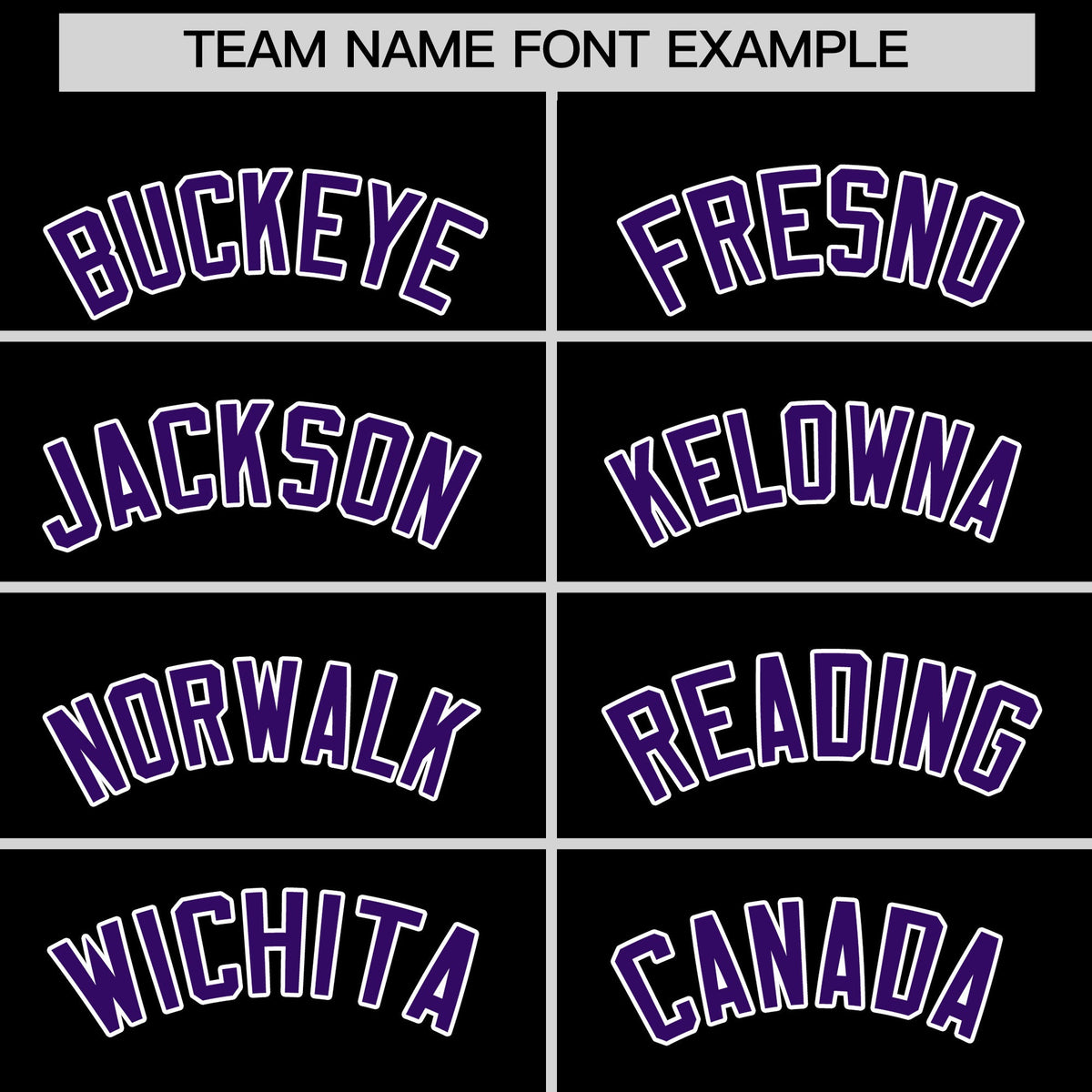 Personalised coach jacket team name lettering and font examples - Style 4 | KXKSHOP