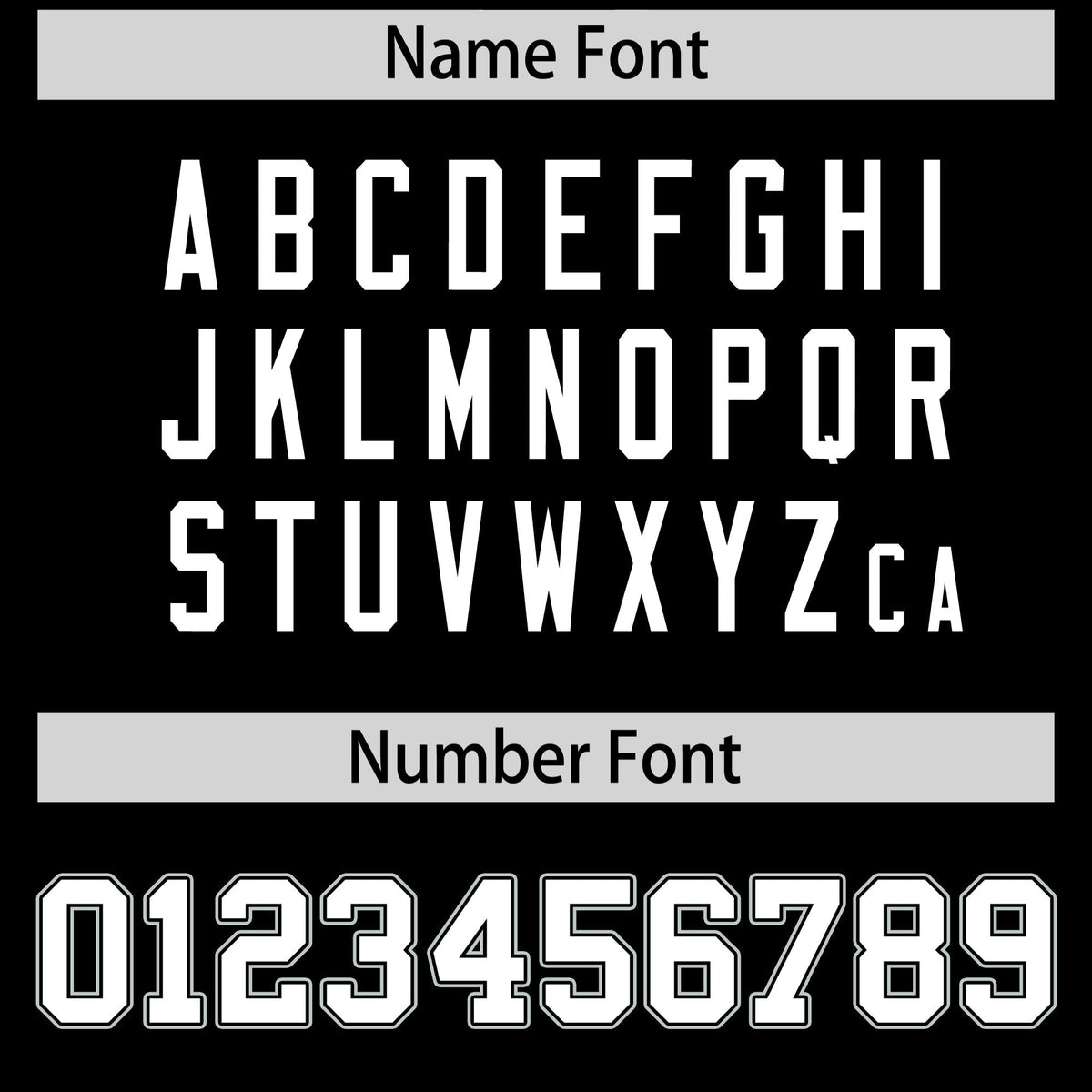 Custom coach jacket name and number font options - Style 4 | KXKSHOP
