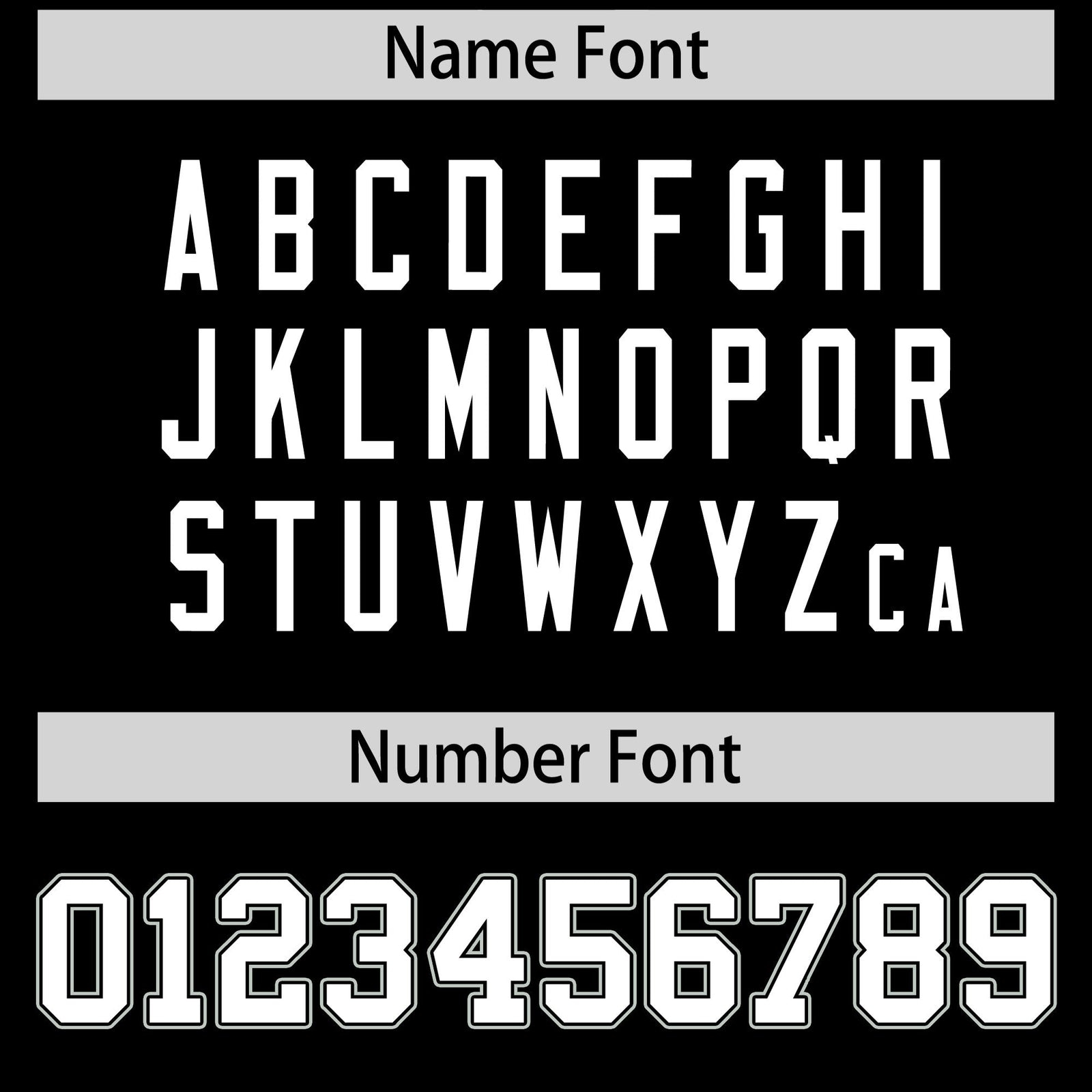 Custom coach jacket name and number font options - Style 4 | KXKSHOP