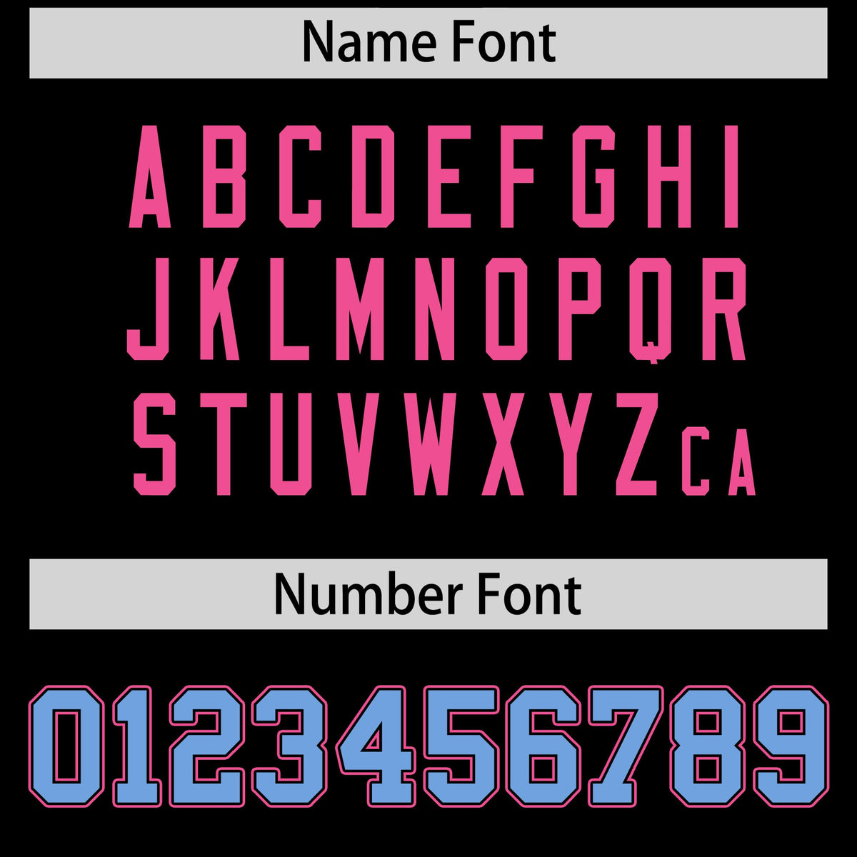 Custom coach jacket name and number font options - Style 4 | KXKSHOP