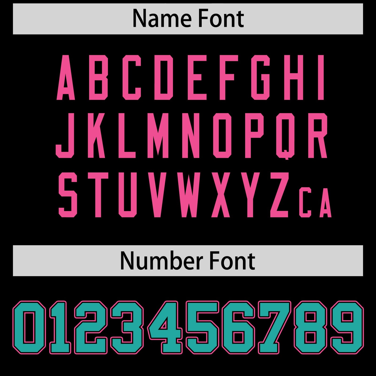 Custom coach jacket name and number font options - Style 4 | KXKSHOP