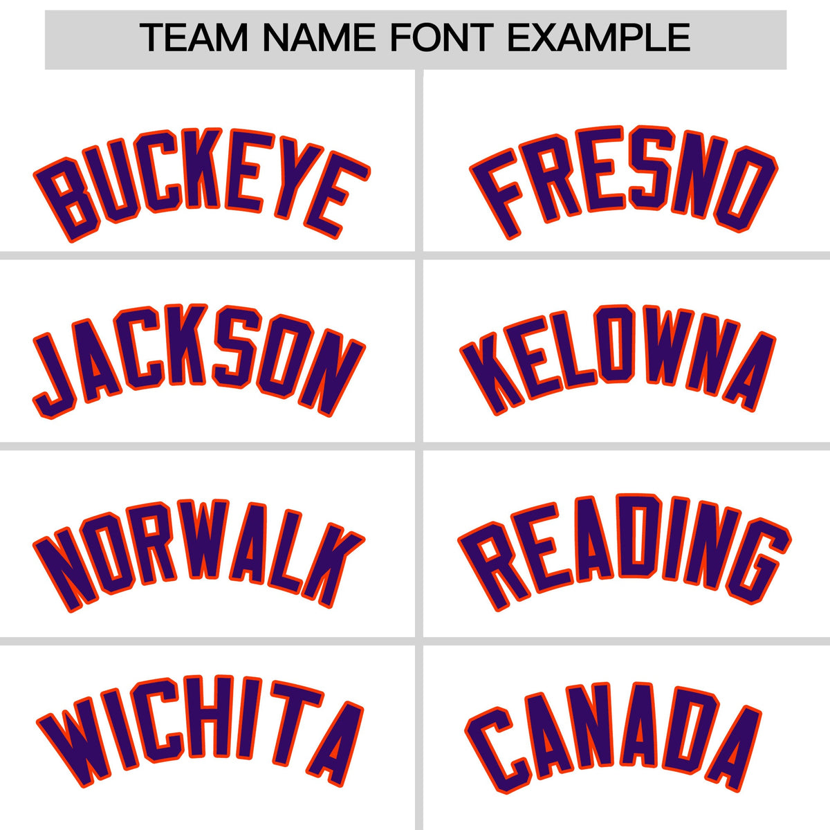 Personalised coach jacket team name lettering and font examples - Style 4 | KXKSHOP