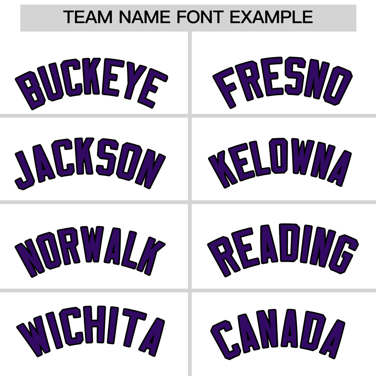 Personalised coach jacket team name lettering and font examples - Style 4 | KXKSHOP