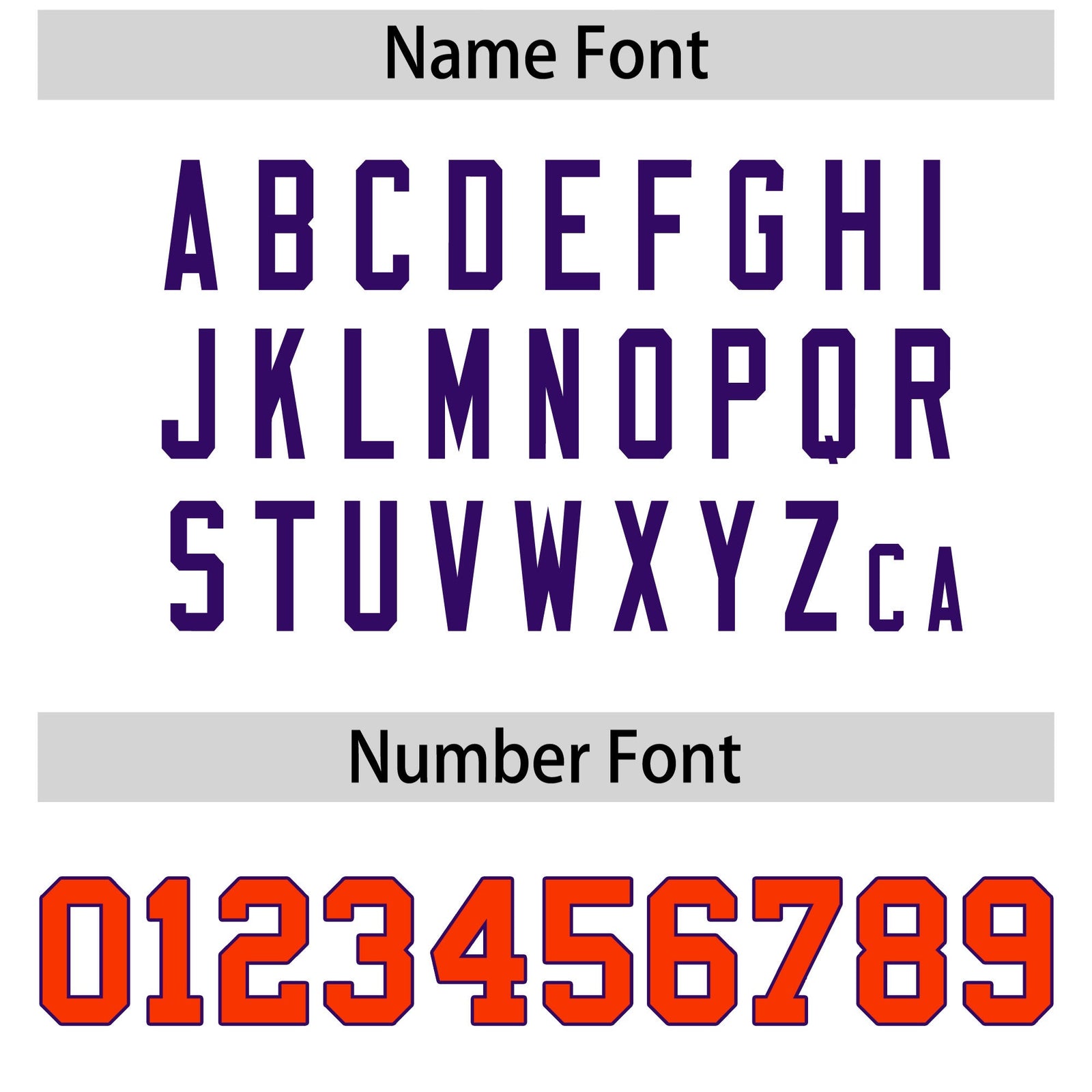 Custom coach jacket name and number font options - Style 4 | KXKSHOP