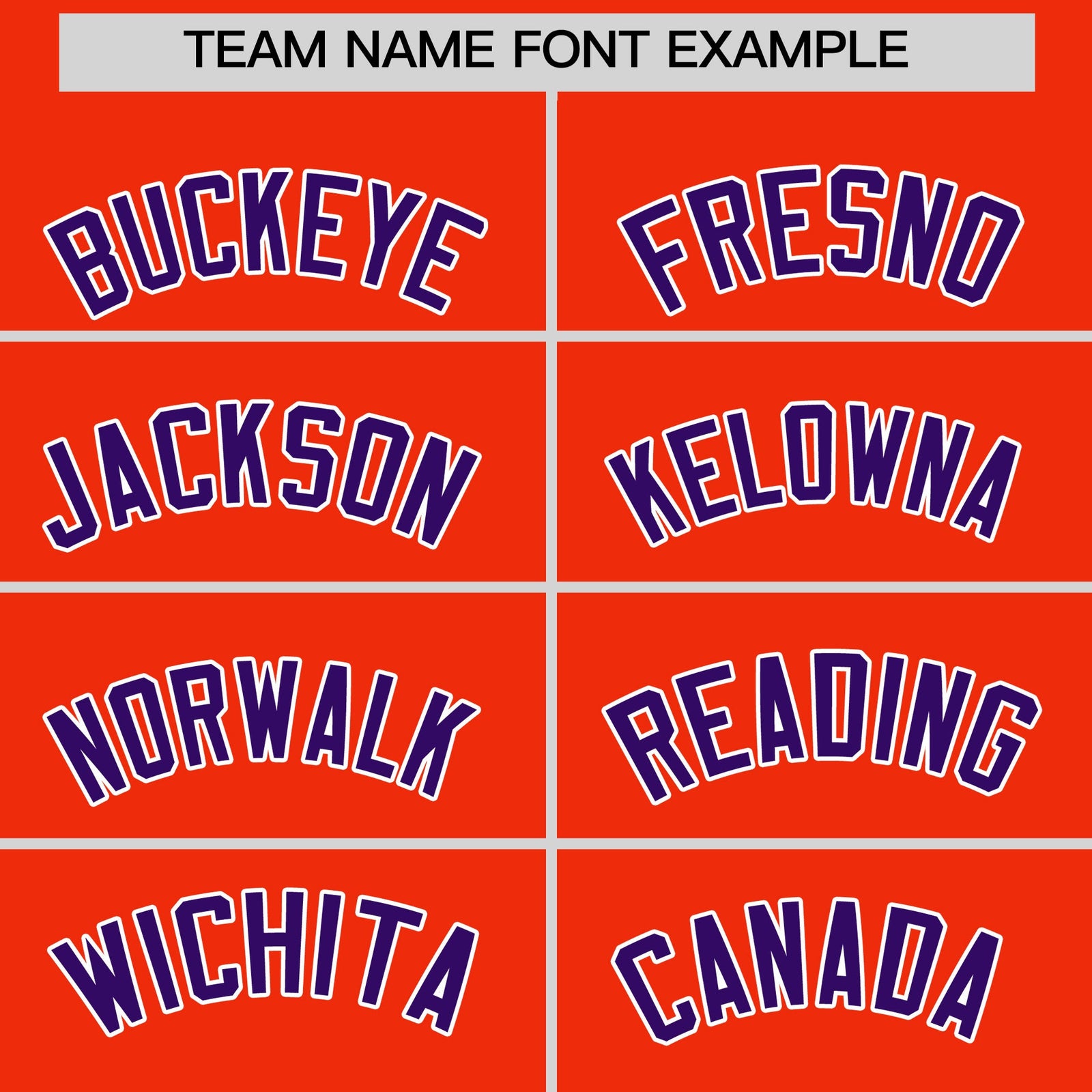 Personalised coach jacket team name lettering and font examples - Style 4 | KXKSHOP