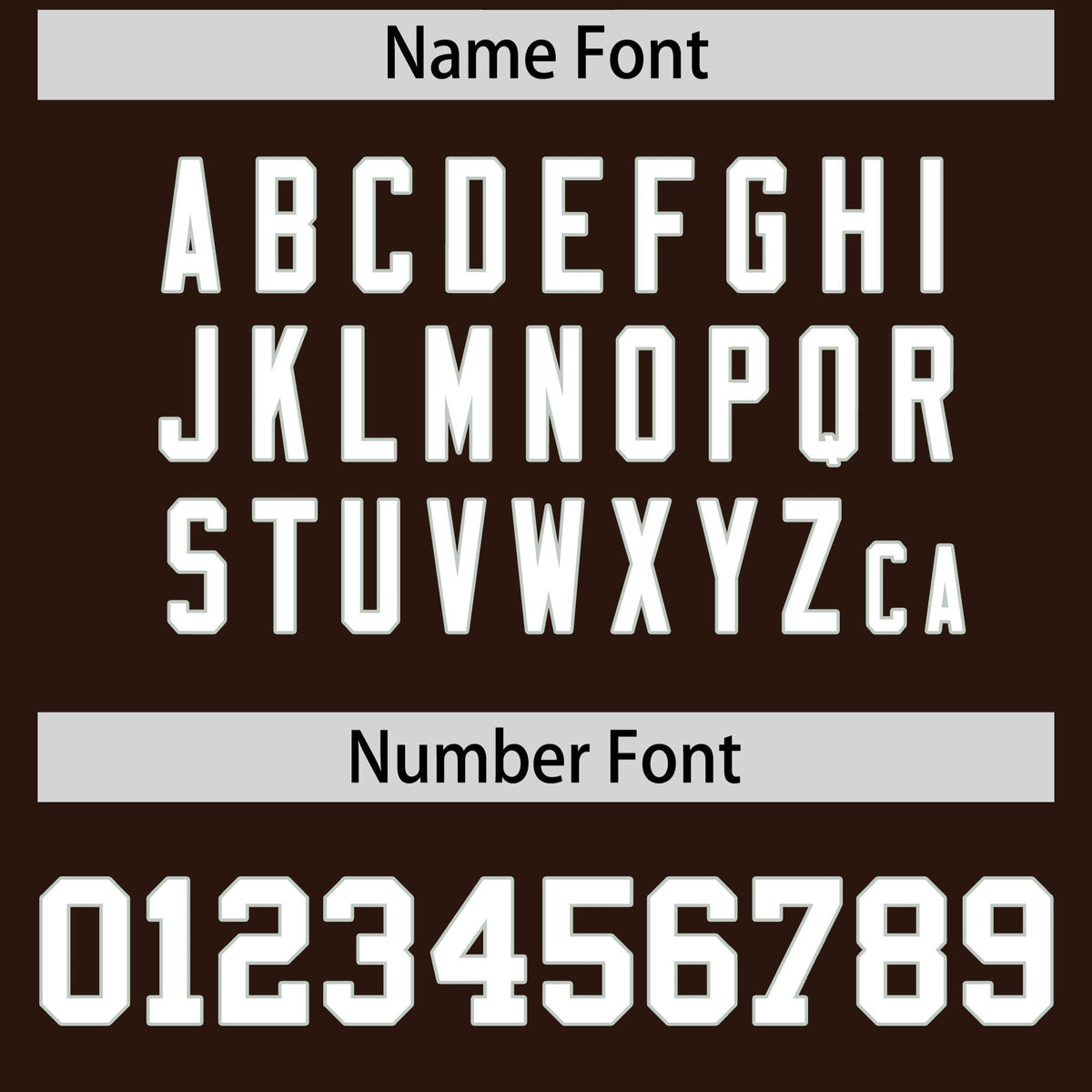 Custom coach jacket name and number font options - Style 4 | KXKSHOP