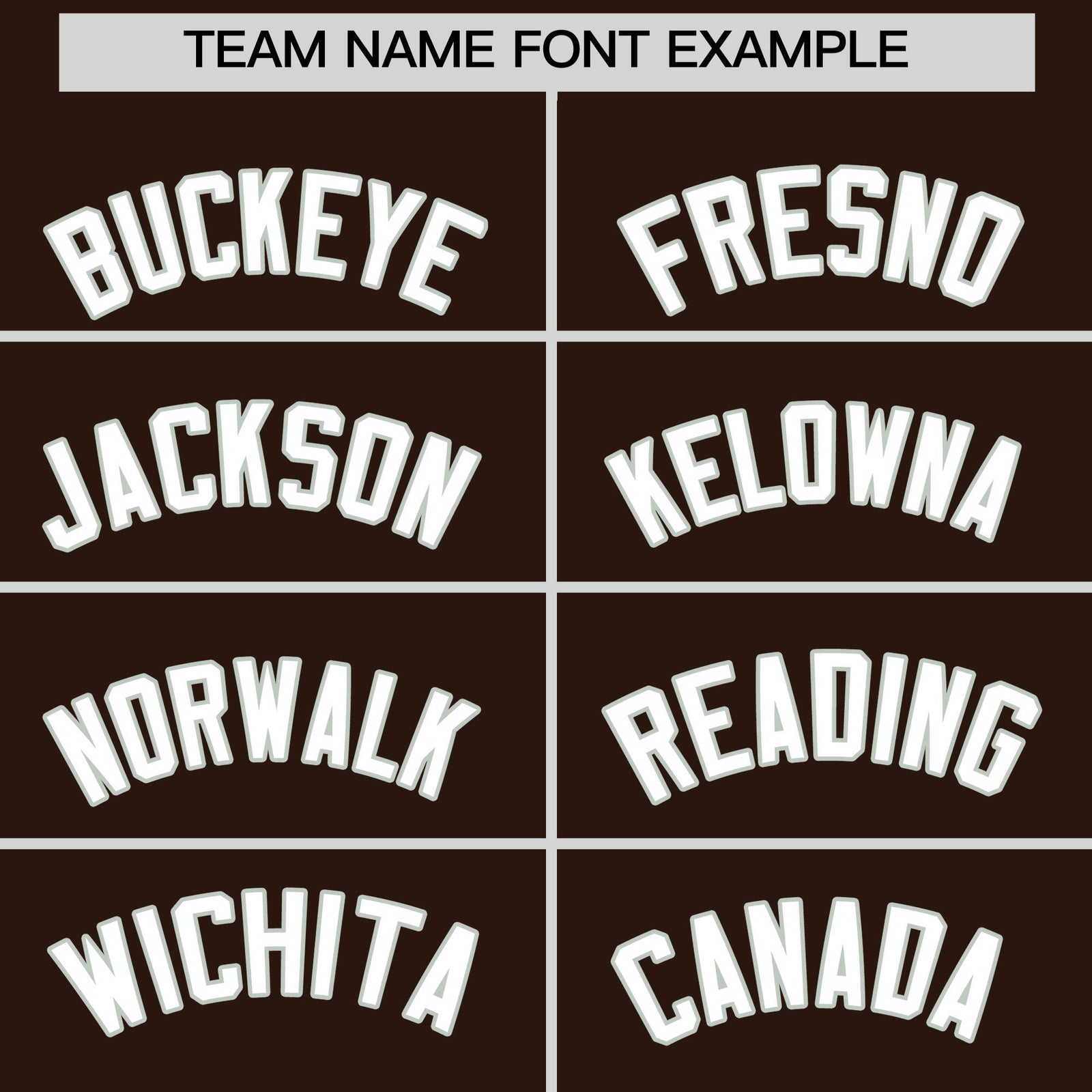 Personalised coach jacket team name lettering and font examples - Style 4 | KXKSHOP