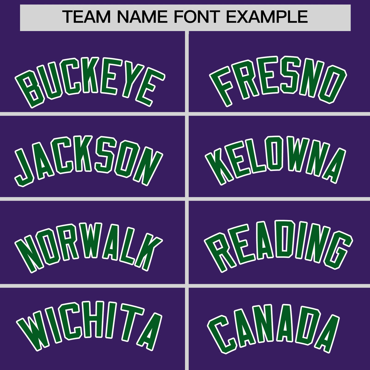 Personalised coach jacket team name lettering and font examples - Style 4 | KXKSHOP