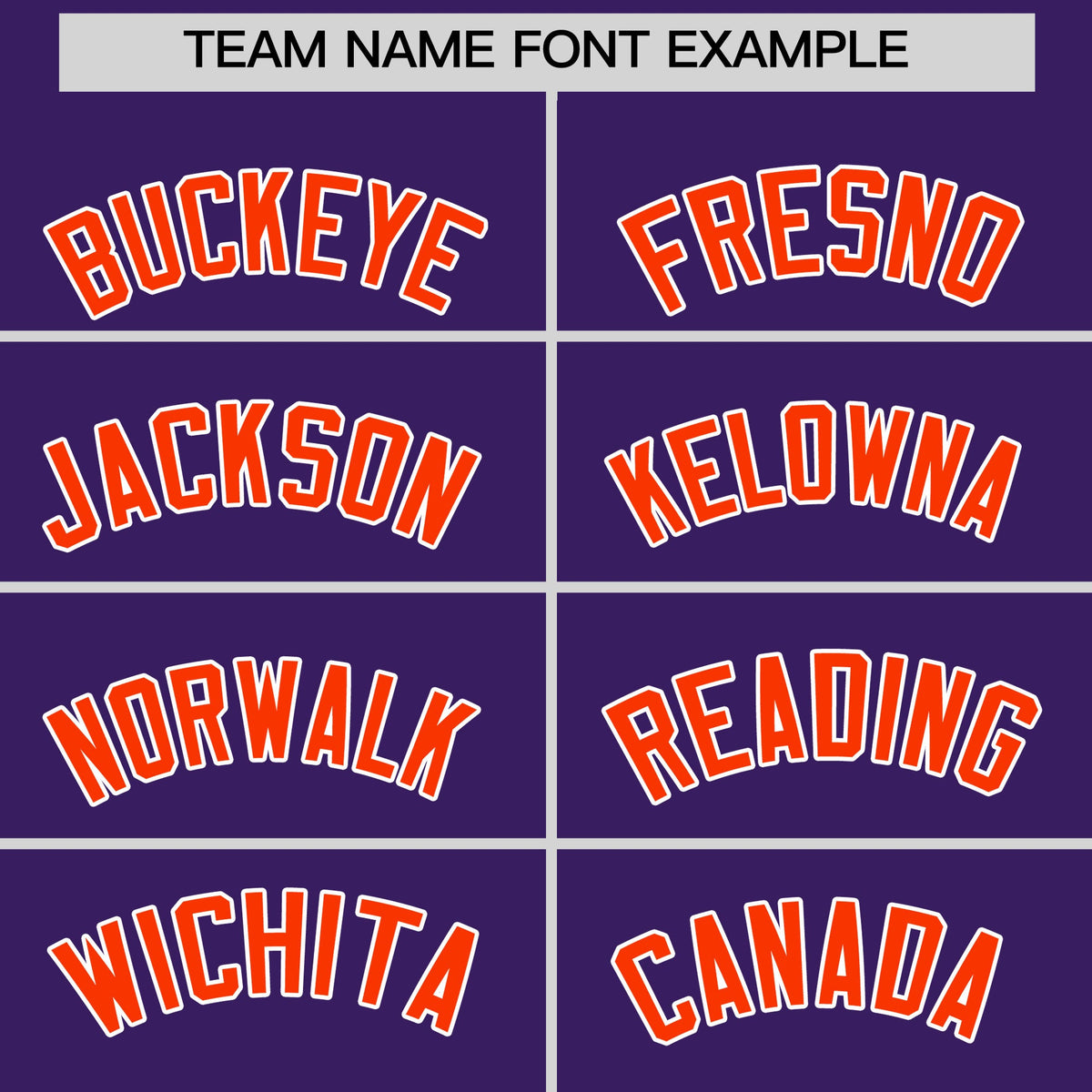 Personalised coach jacket team name lettering and font examples - Style 4 | KXKSHOP