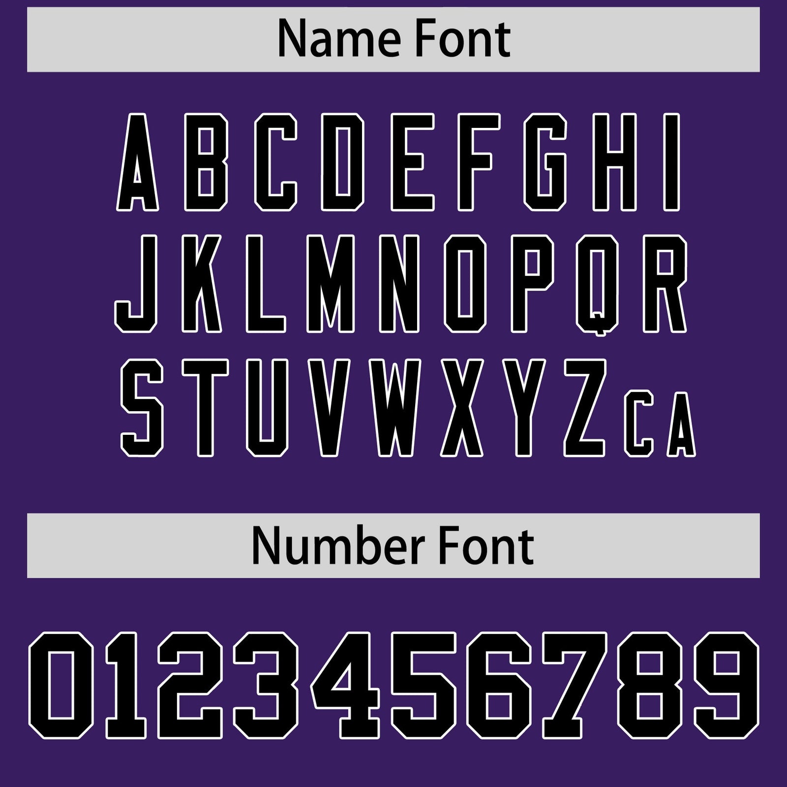 Custom coach jacket name and number font options - Style 4 | KXKSHOP