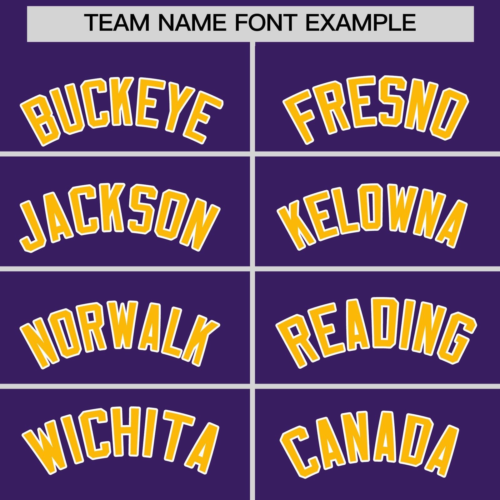 Personalised coach jacket team name lettering and font examples - Style 4 | KXKSHOP