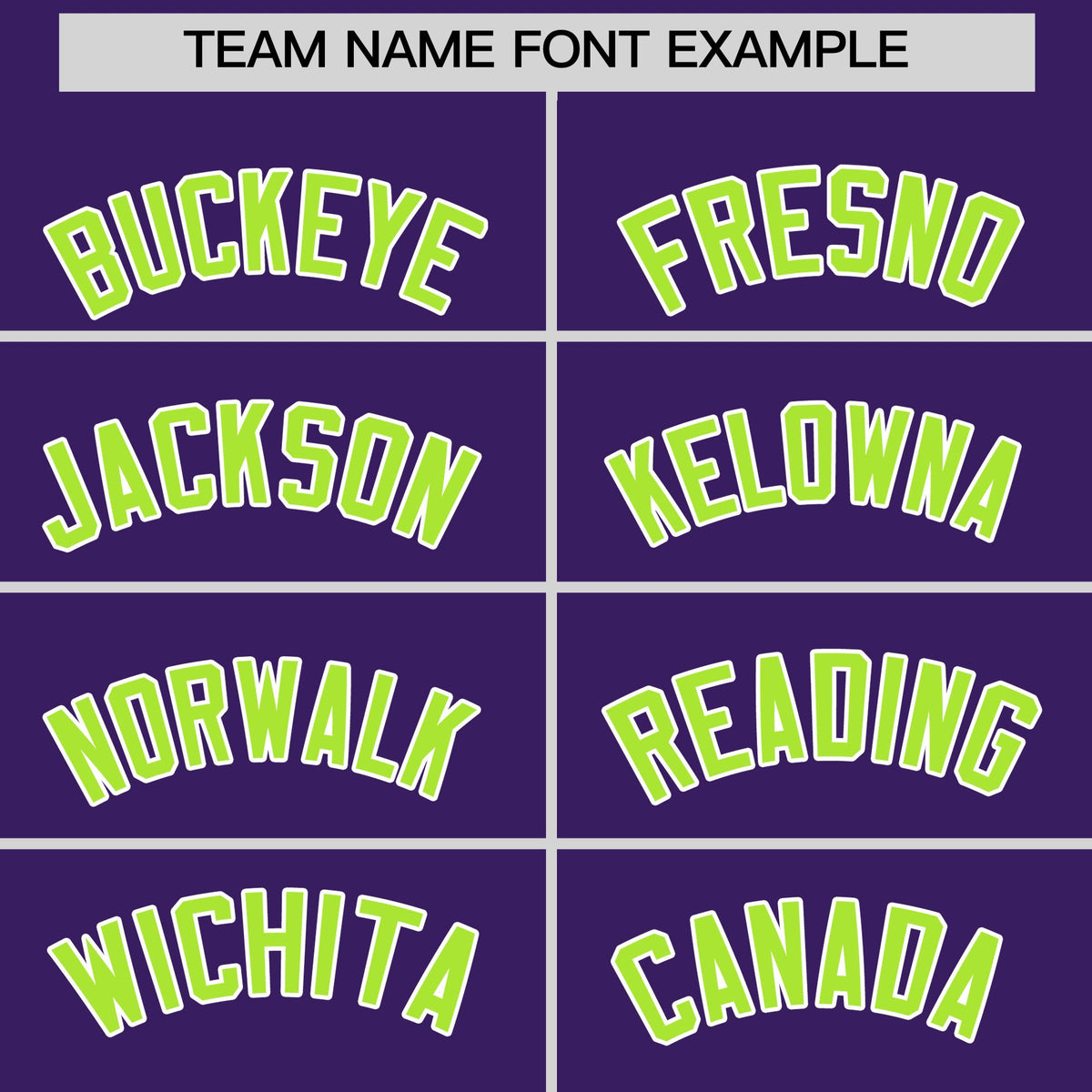 Personalised coach jacket team name lettering and font examples - Style 4 | KXKSHOP