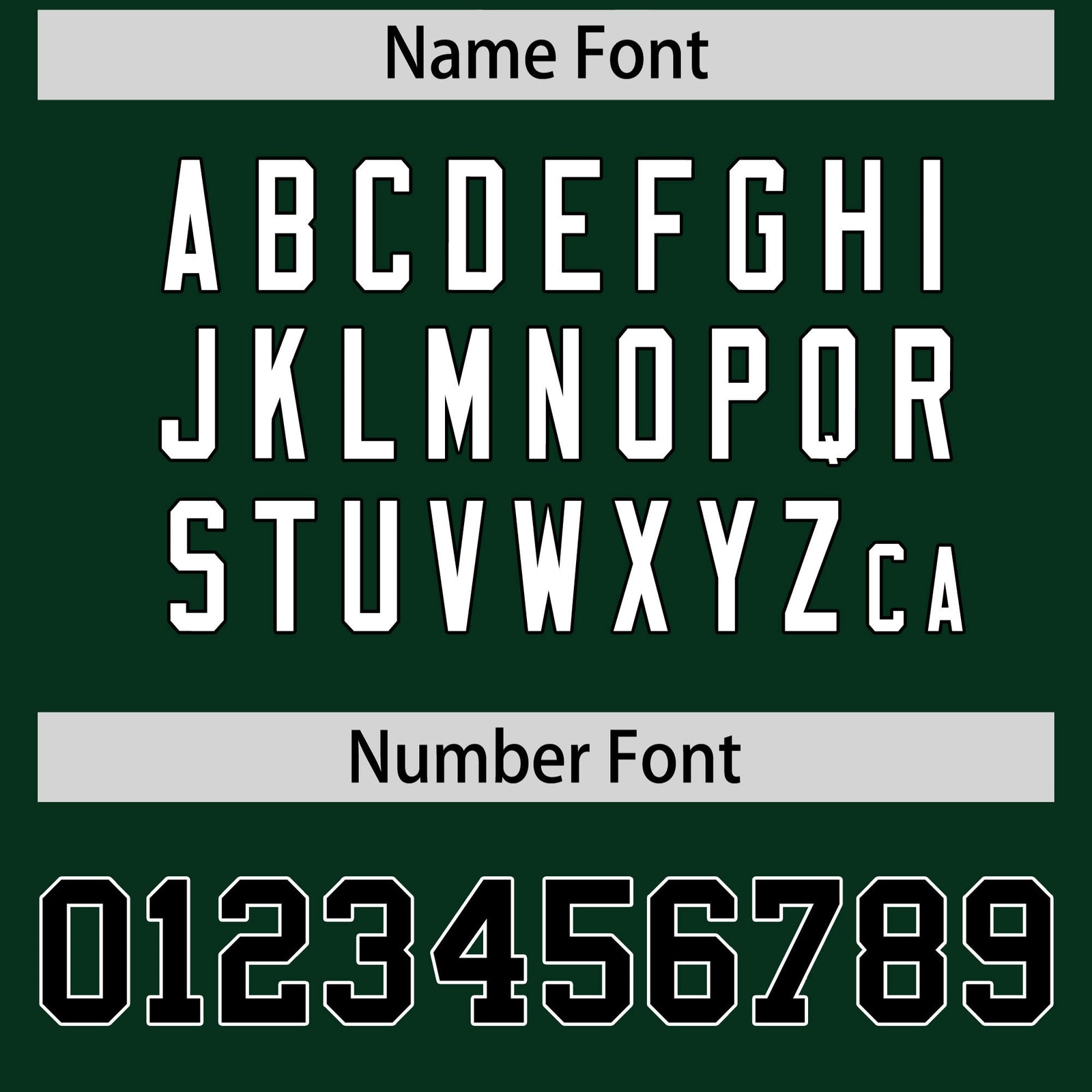 Custom coach jacket name and number font options - Style 4 | KXKSHOP