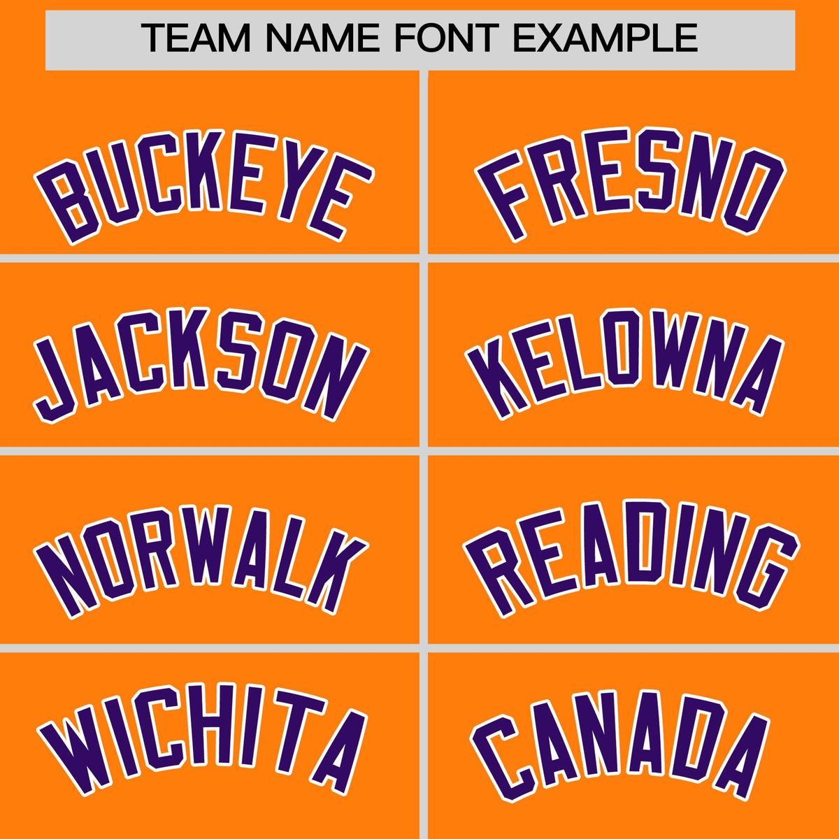 Personalised coach jacket team name lettering and font examples - Style 4 | KXKSHOP