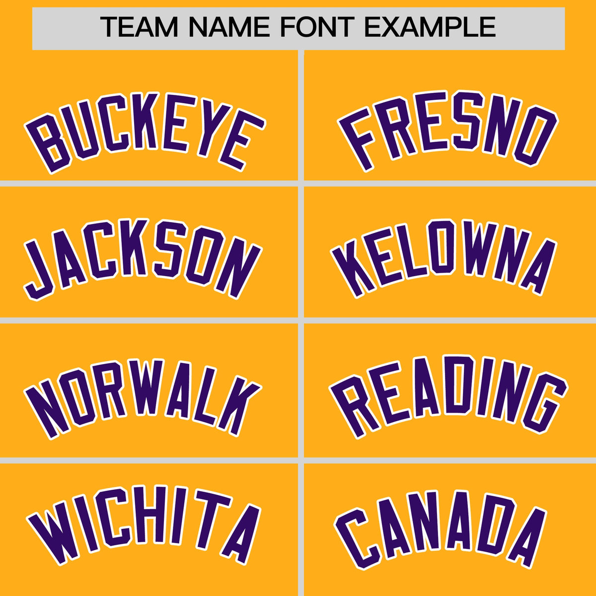Personalised coach jacket team name lettering and font examples - Style 4 | KXKSHOP