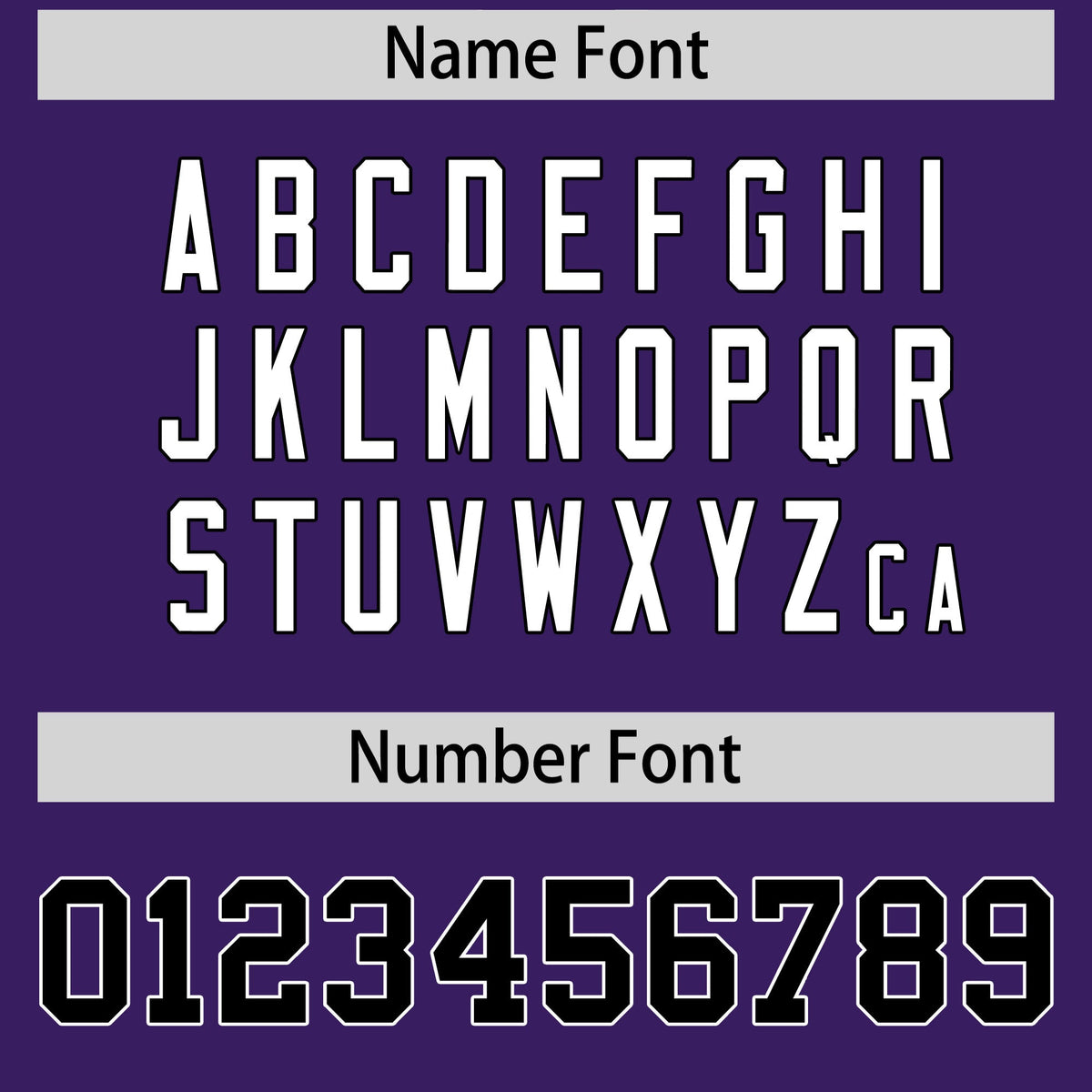 Custom coach jacket name and number font options - Style 4 | KXKSHOP