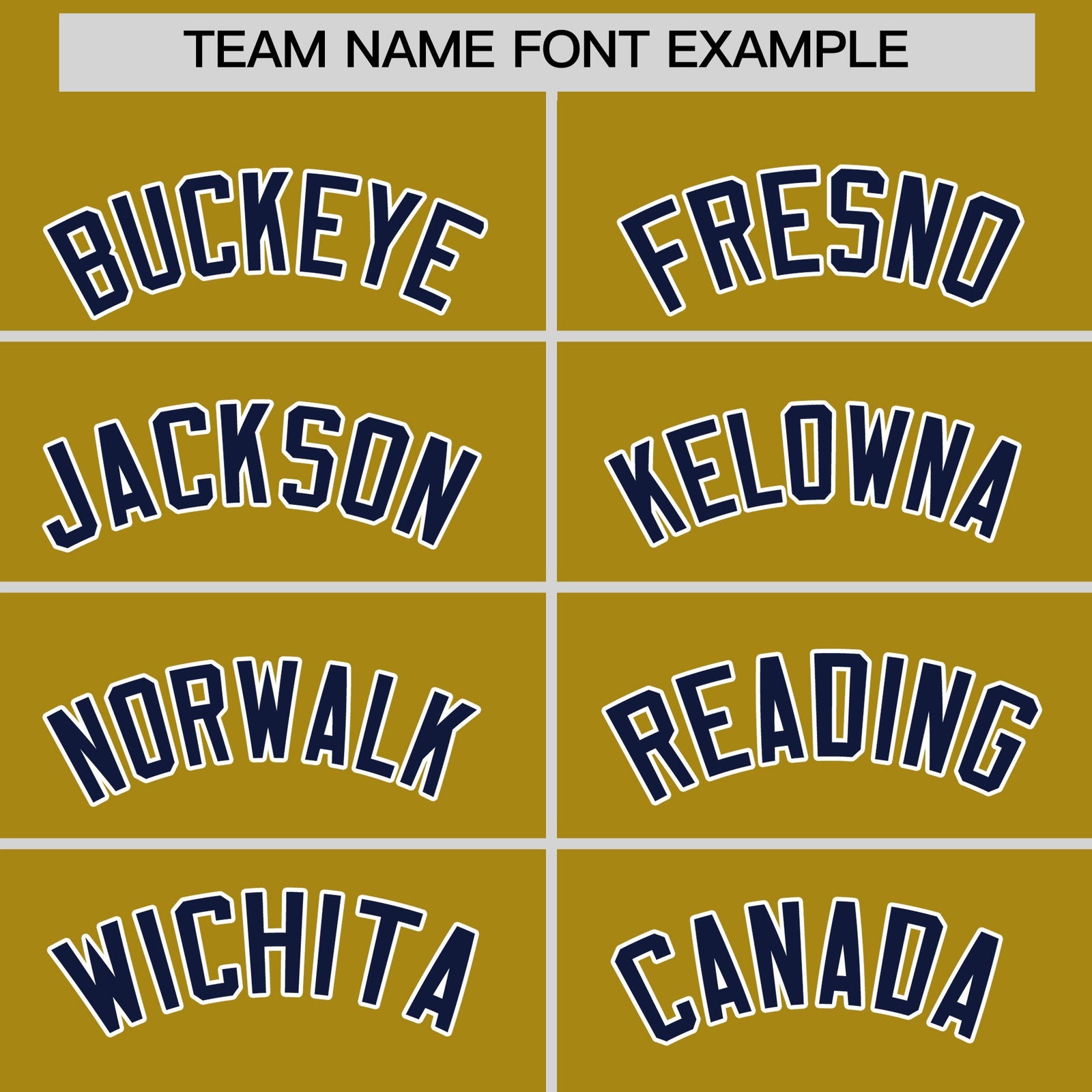 Personalised coach jacket team name lettering and font examples - Style 4 | KXKSHOP