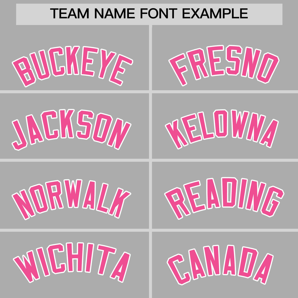 Personalised coach jacket team name lettering and font examples - Style 4 | KXKSHOP