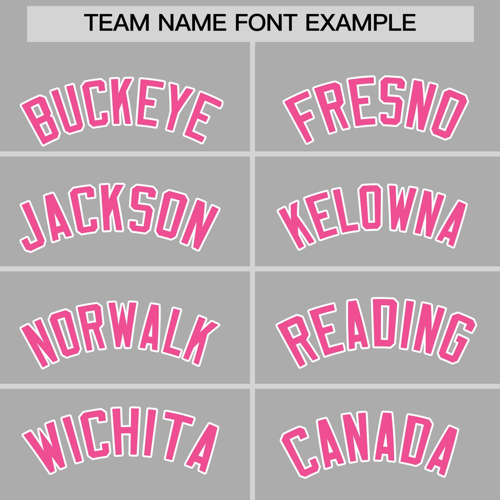 Personalised coach jacket team name lettering and font examples - Style 4 | KXKSHOP