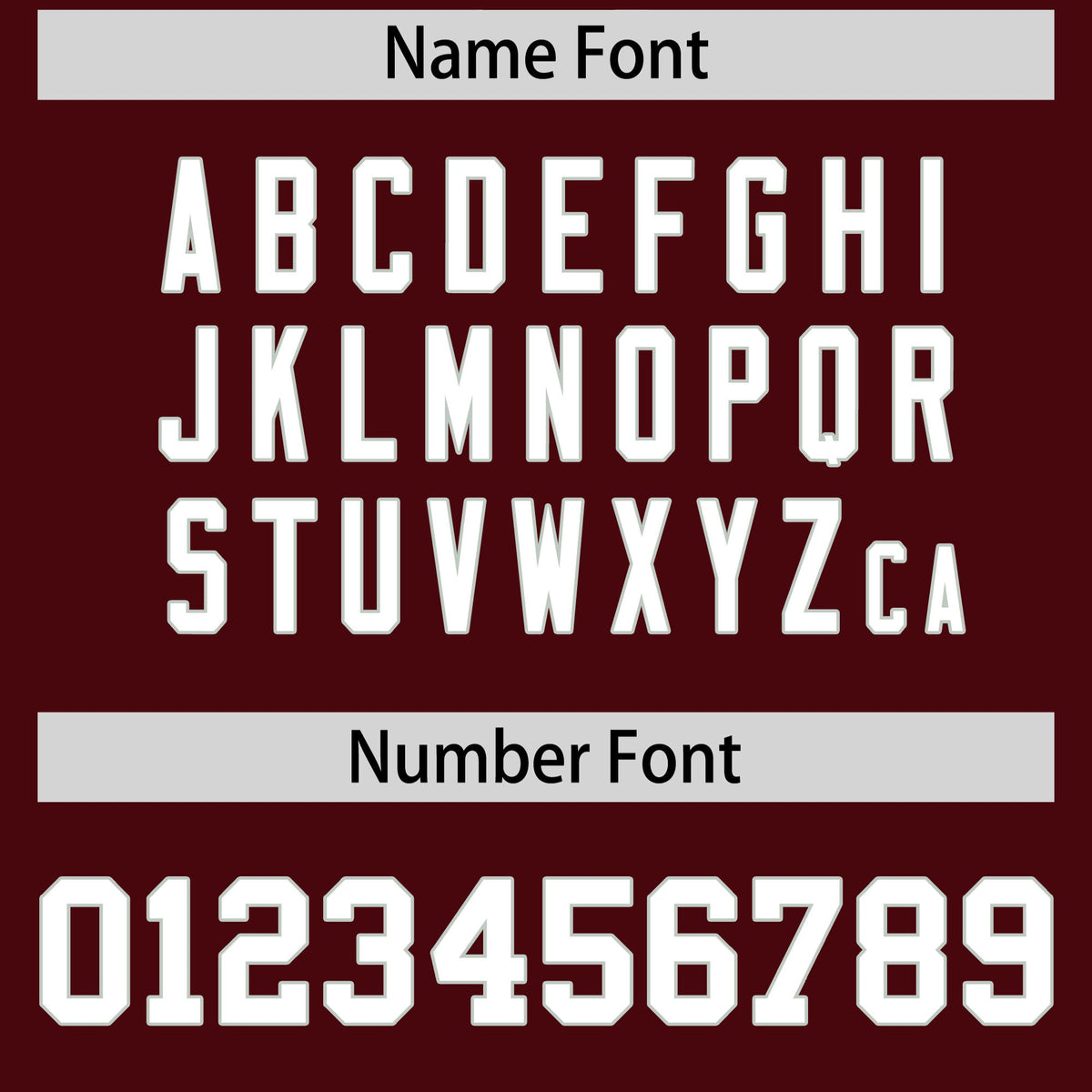 Custom coach jacket name and number font options - Style 4 | KXKSHOP