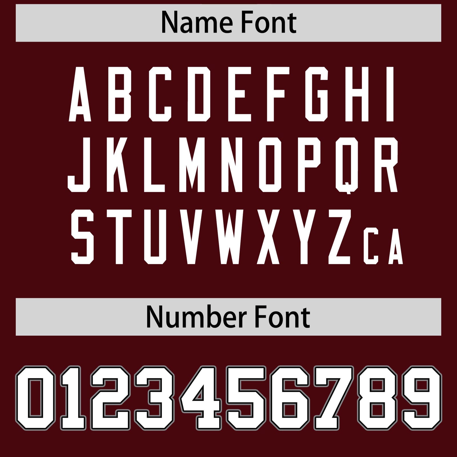 Custom coach jacket name and number font options - Style 4 | KXKSHOP