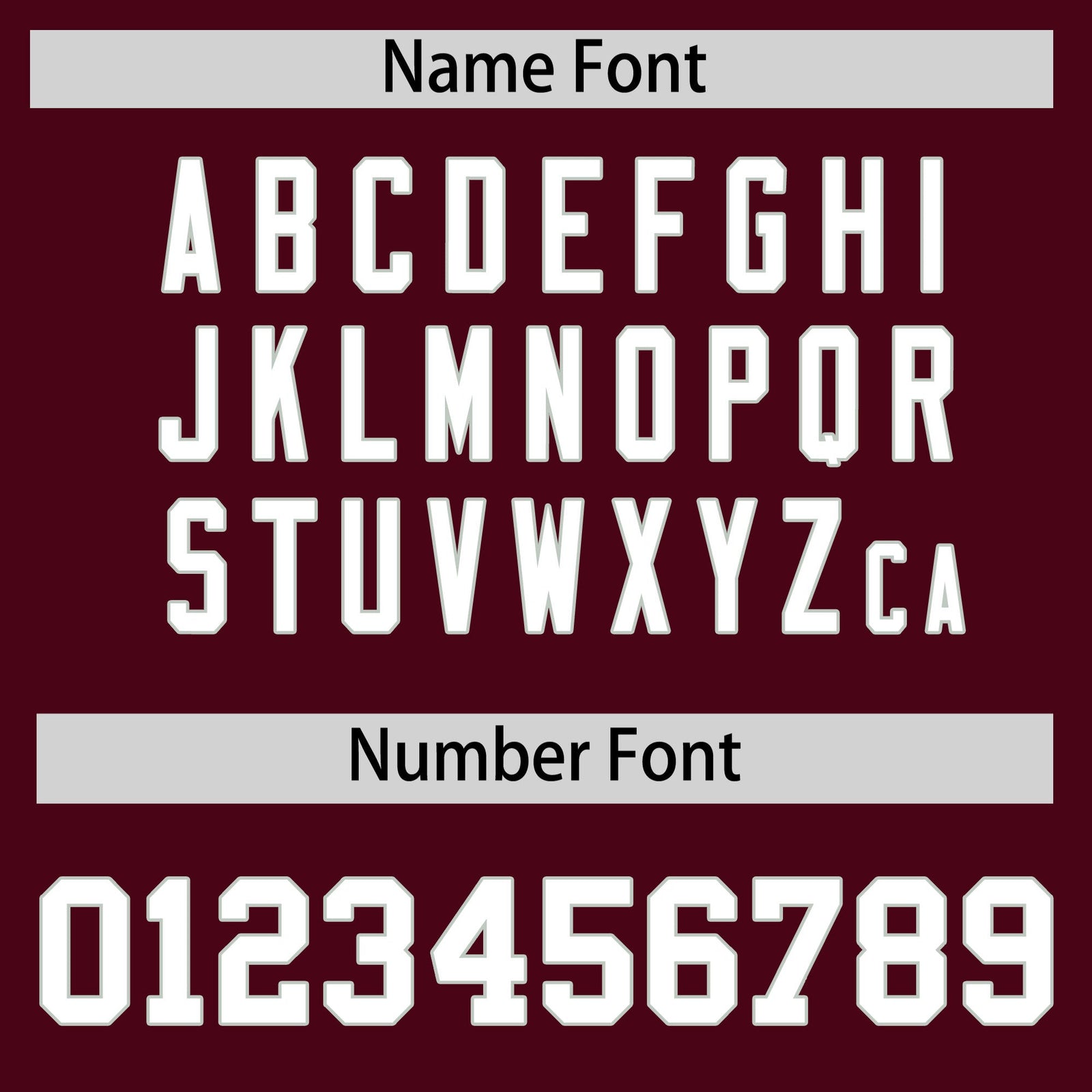 Custom coach jacket name and number font options - Style 2 | KXKSHOP