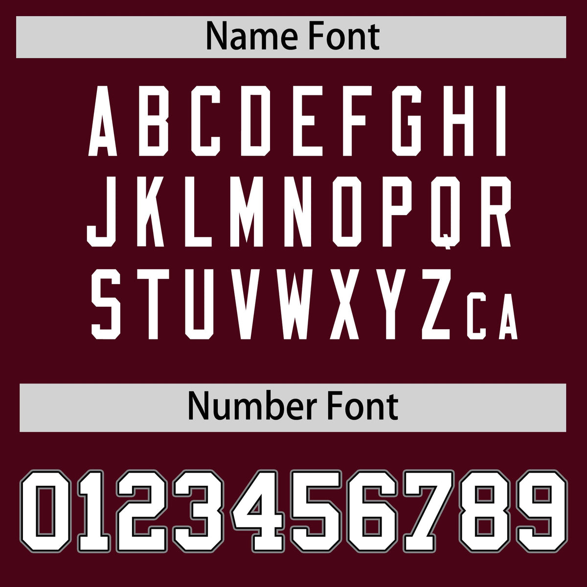 Custom coach jacket name and number font options - Style 2 | KXKSHOP