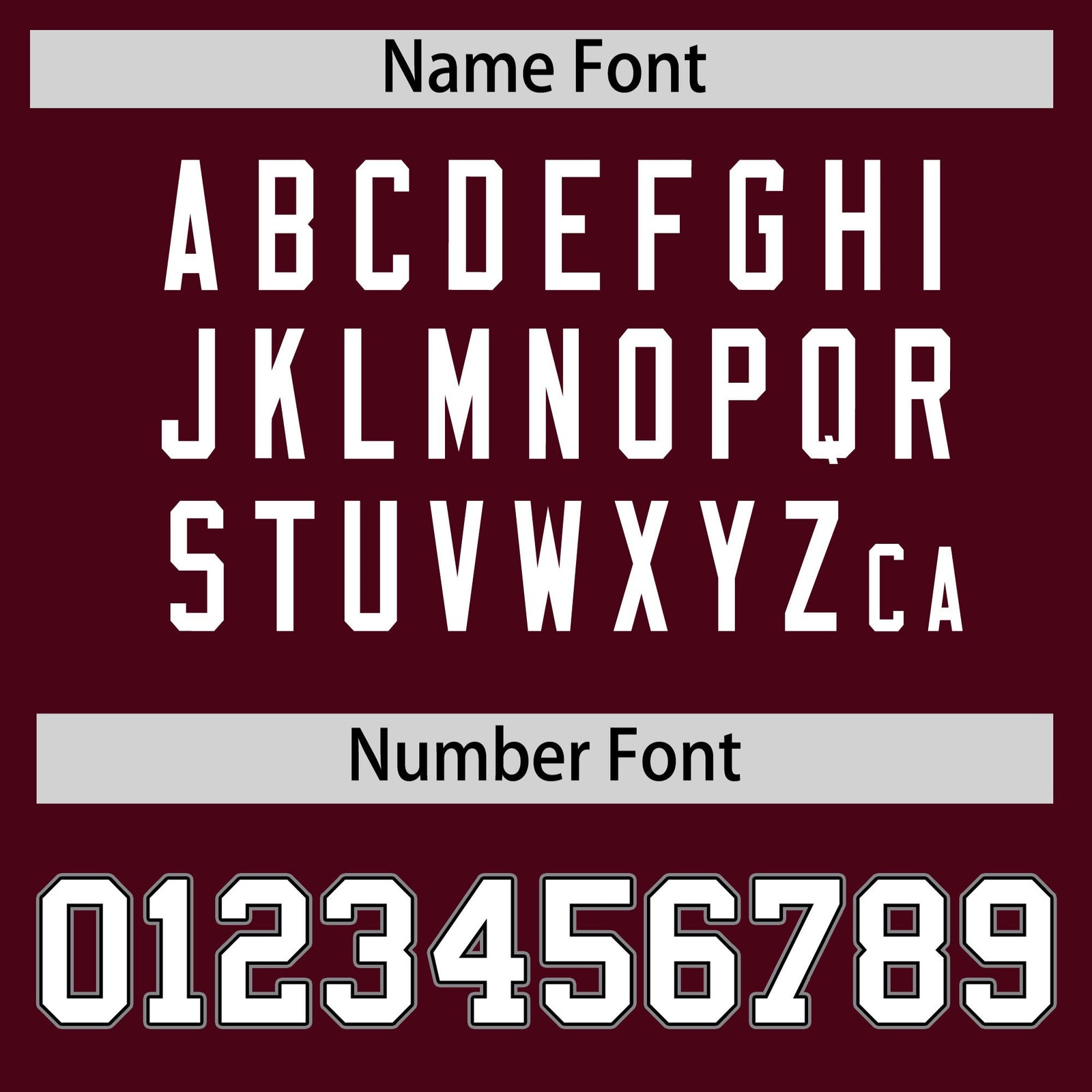Custom coach jacket name and number font options - Style 2 | KXKSHOP
