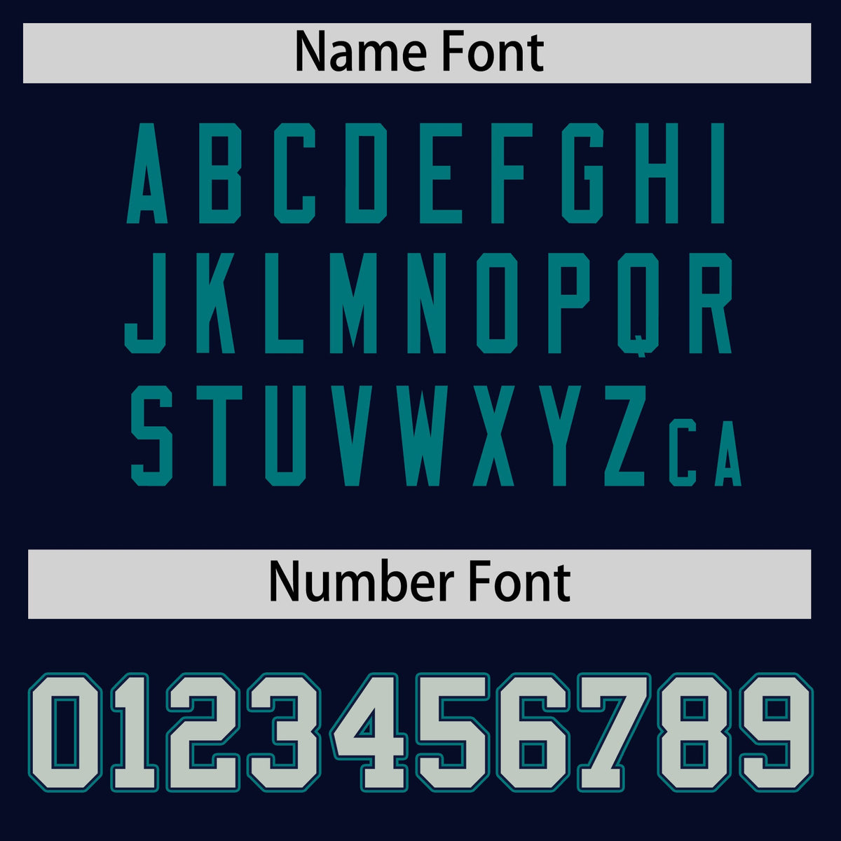 Custom coach jacket name and number font options - Style 2 | KXKSHOP