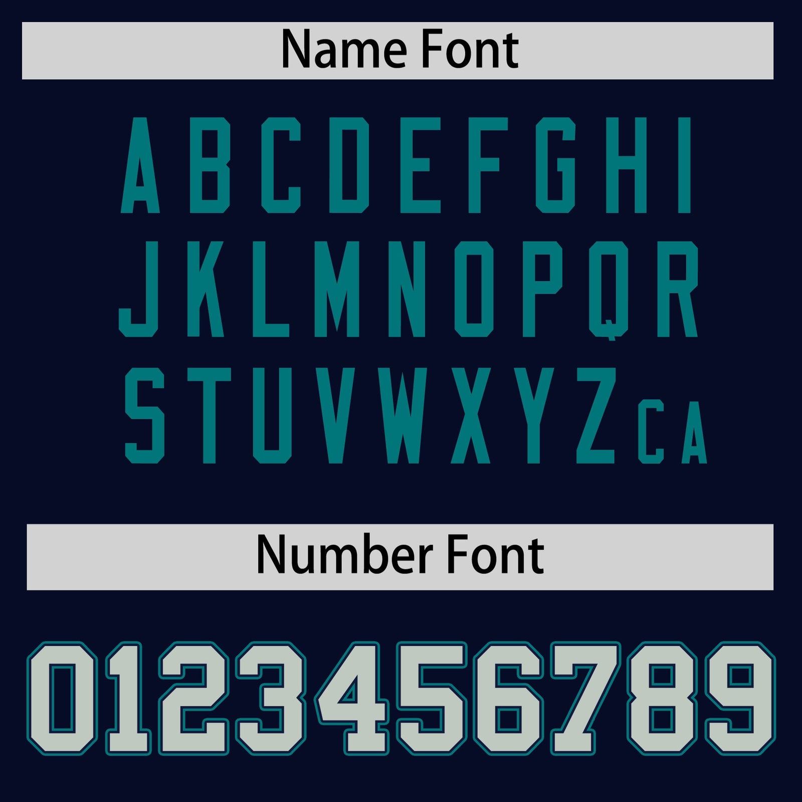 Custom coach jacket name and number font options - Style 2 | KXKSHOP
