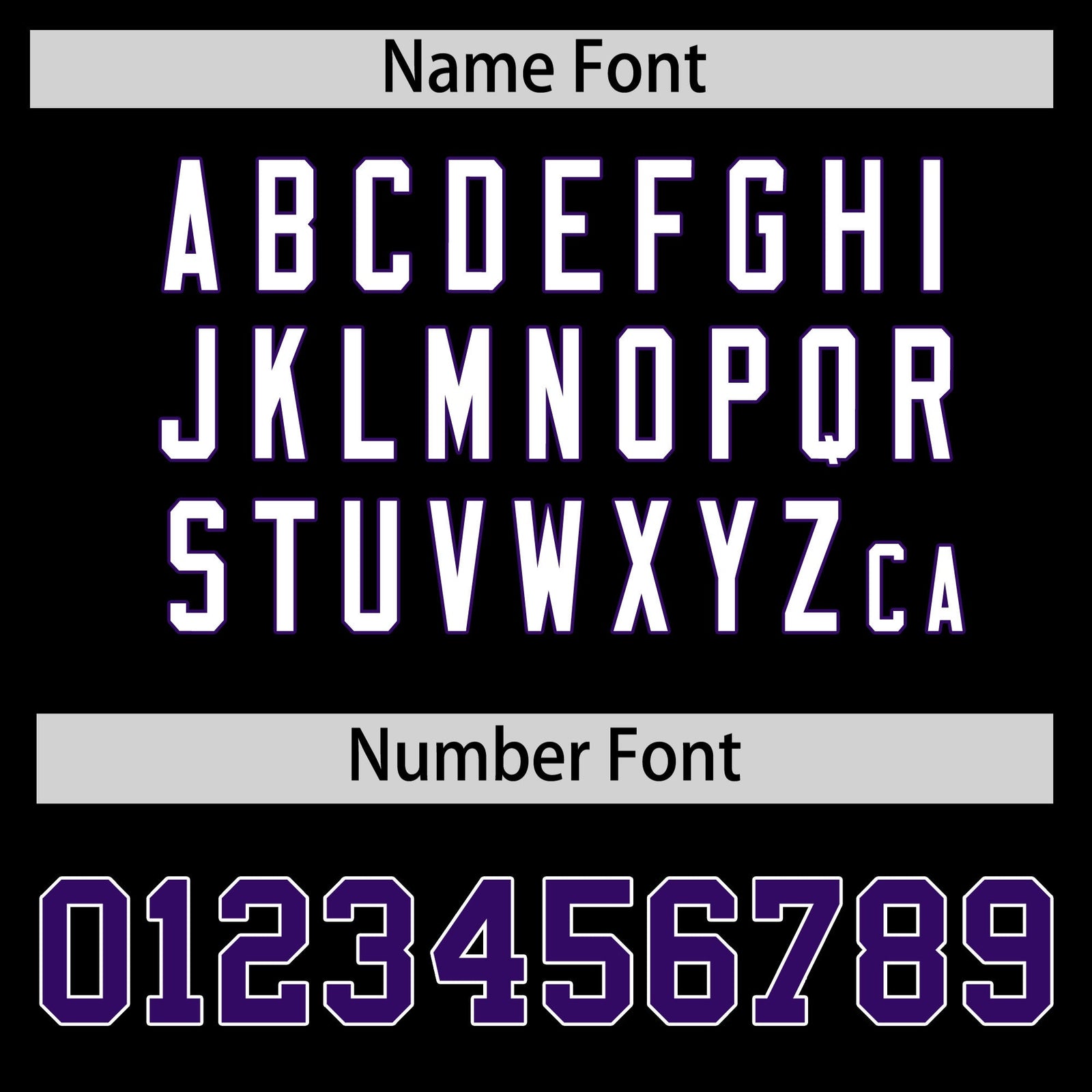 Custom coach jacket name and number font options - Style 2 | KXKSHOP
