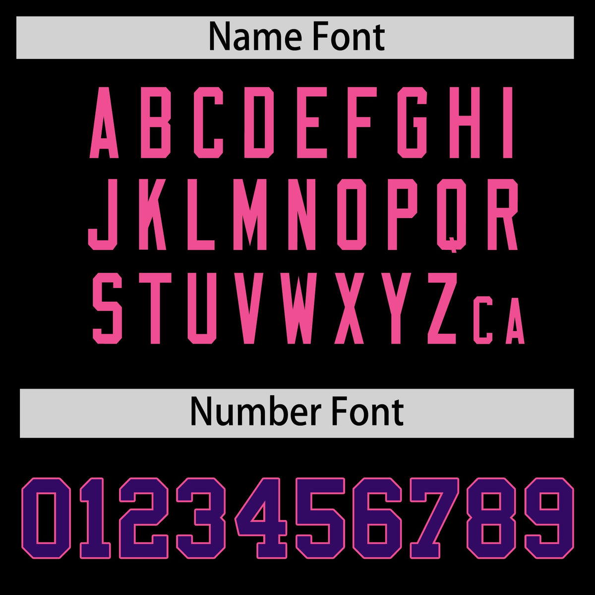 Custom coach jacket name and number font options - Style 2 | KXKSHOP