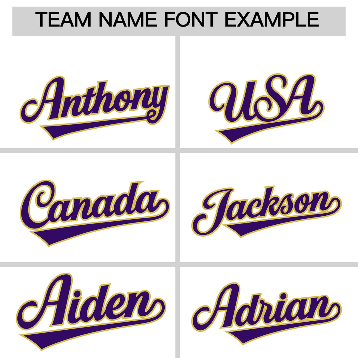 Personalised coach jacket team name lettering and font examples - Style 2 | KXKSHOP