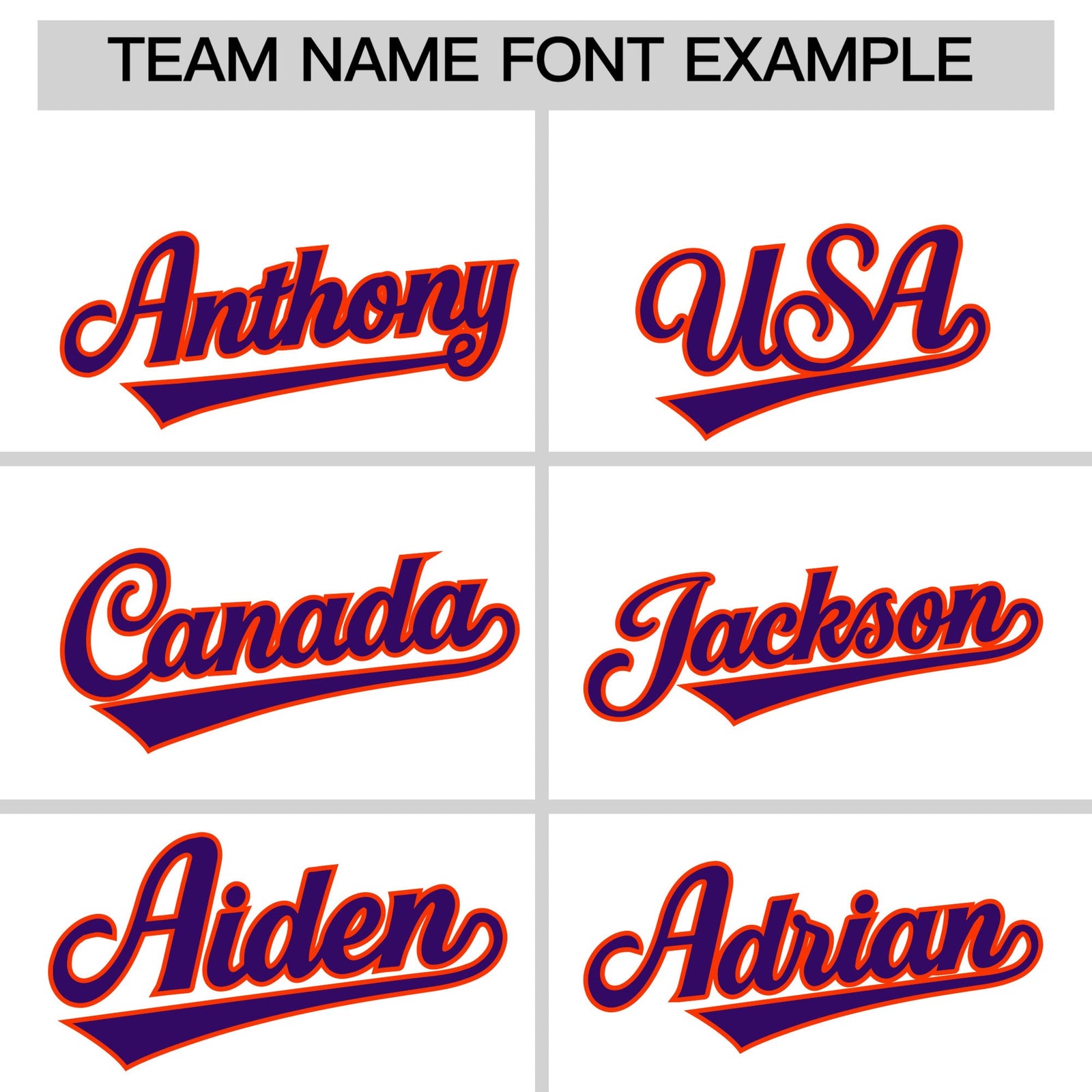 Personalised coach jacket team name lettering and font examples - Style 2 | KXKSHOP