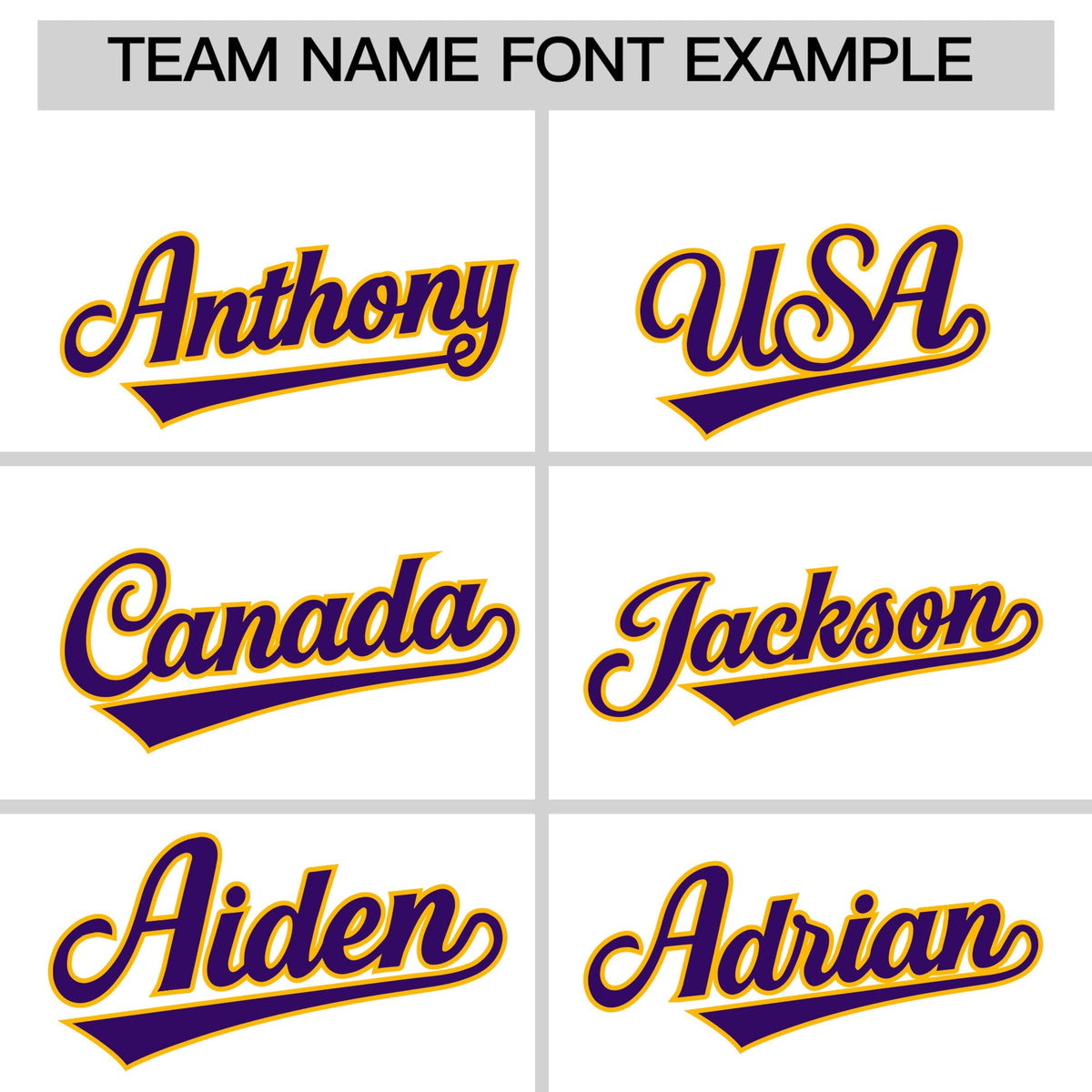 Personalised coach jacket team name lettering and font examples - Style 2 | KXKSHOP