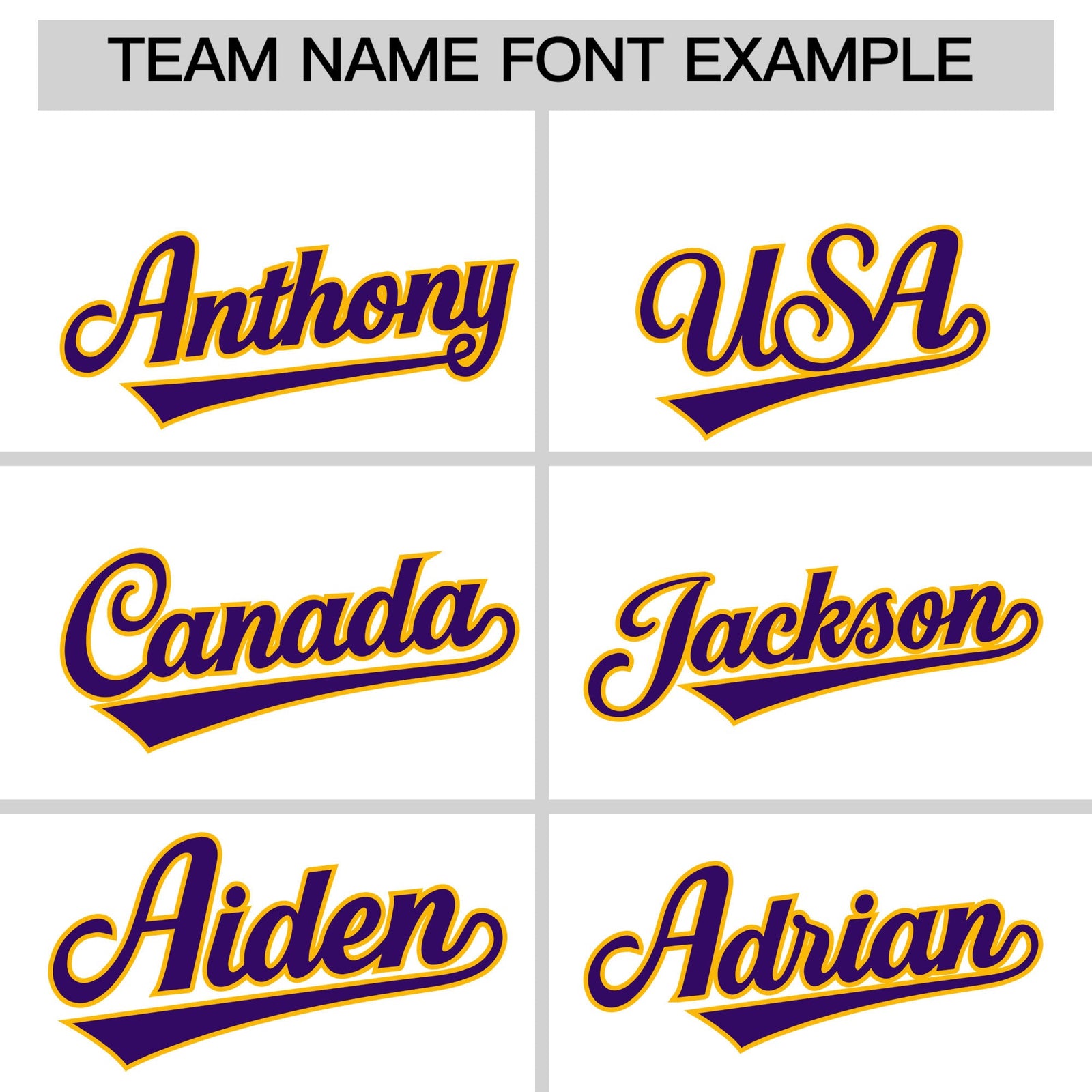 Personalised coach jacket team name lettering and font examples - Style 2 | KXKSHOP